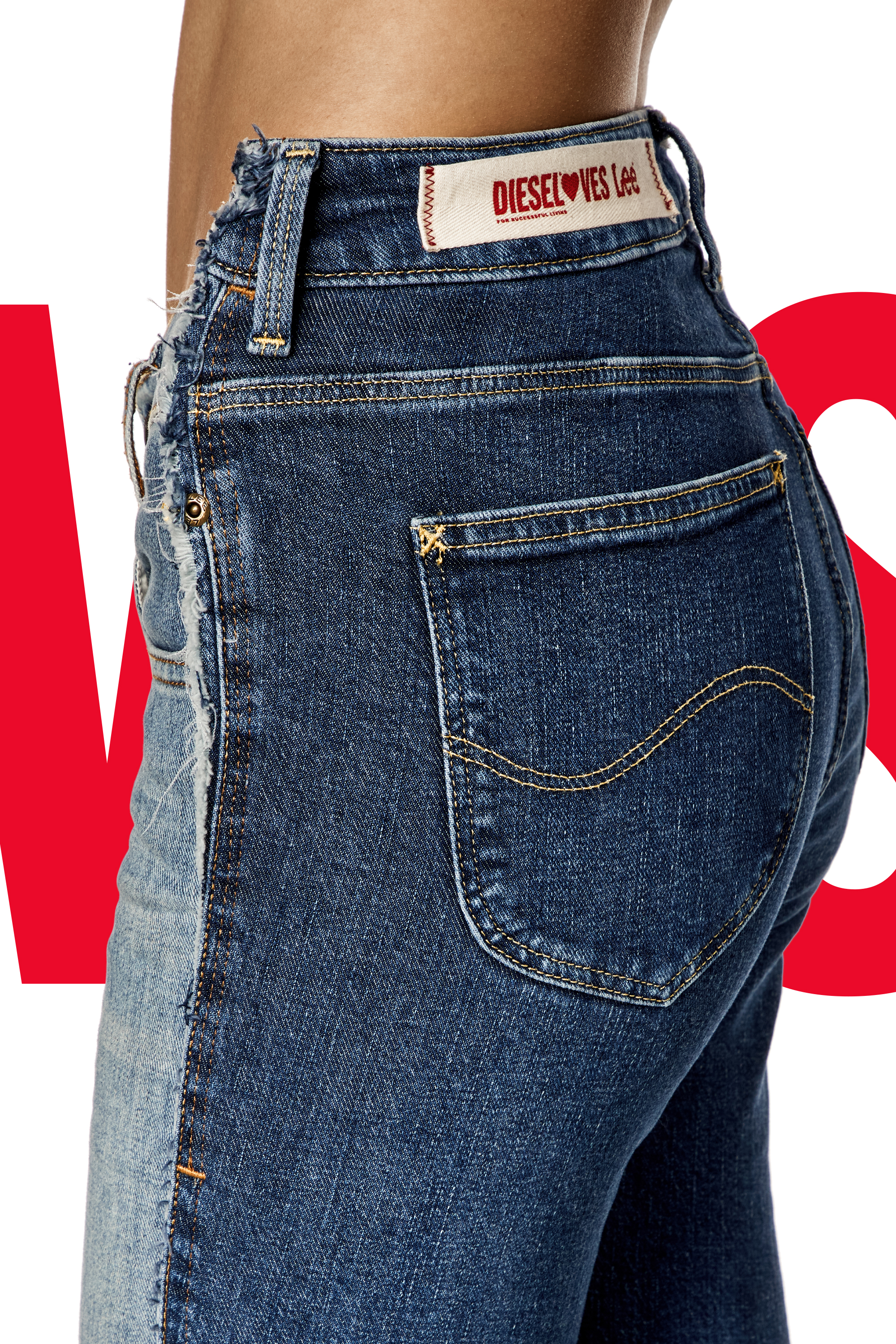 Diesel - Bootcut Jeans Dieseloves 01 09K46 Femme, Bleu moyen - Image 4