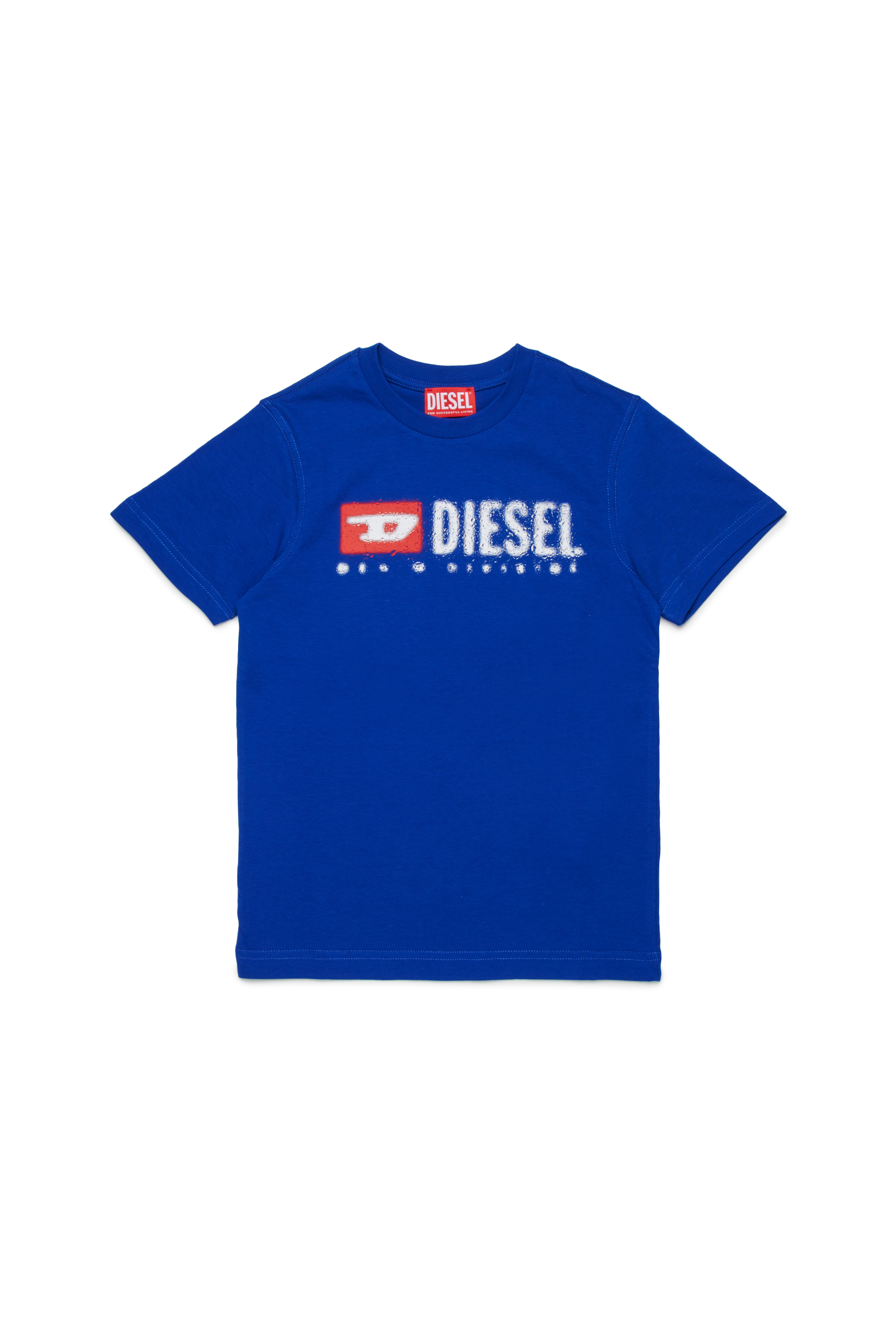 Diesel - TADJUSTK14, Man's Cotton T-shirt with printed logo in Blue - 1
