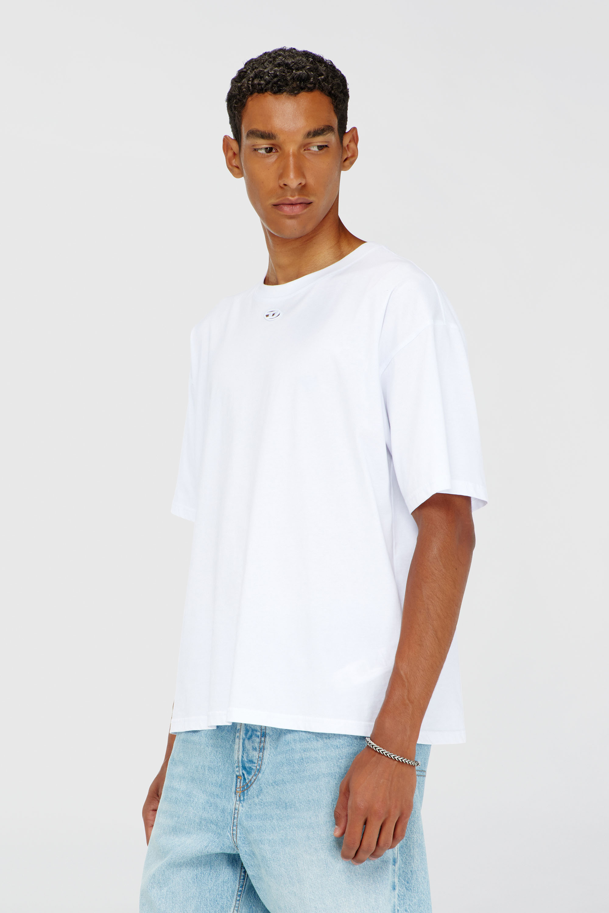 Diesel - T-BOXT-DCO, Man's Relaxed cotton T-shirt with Oval D embroidery in White - 2