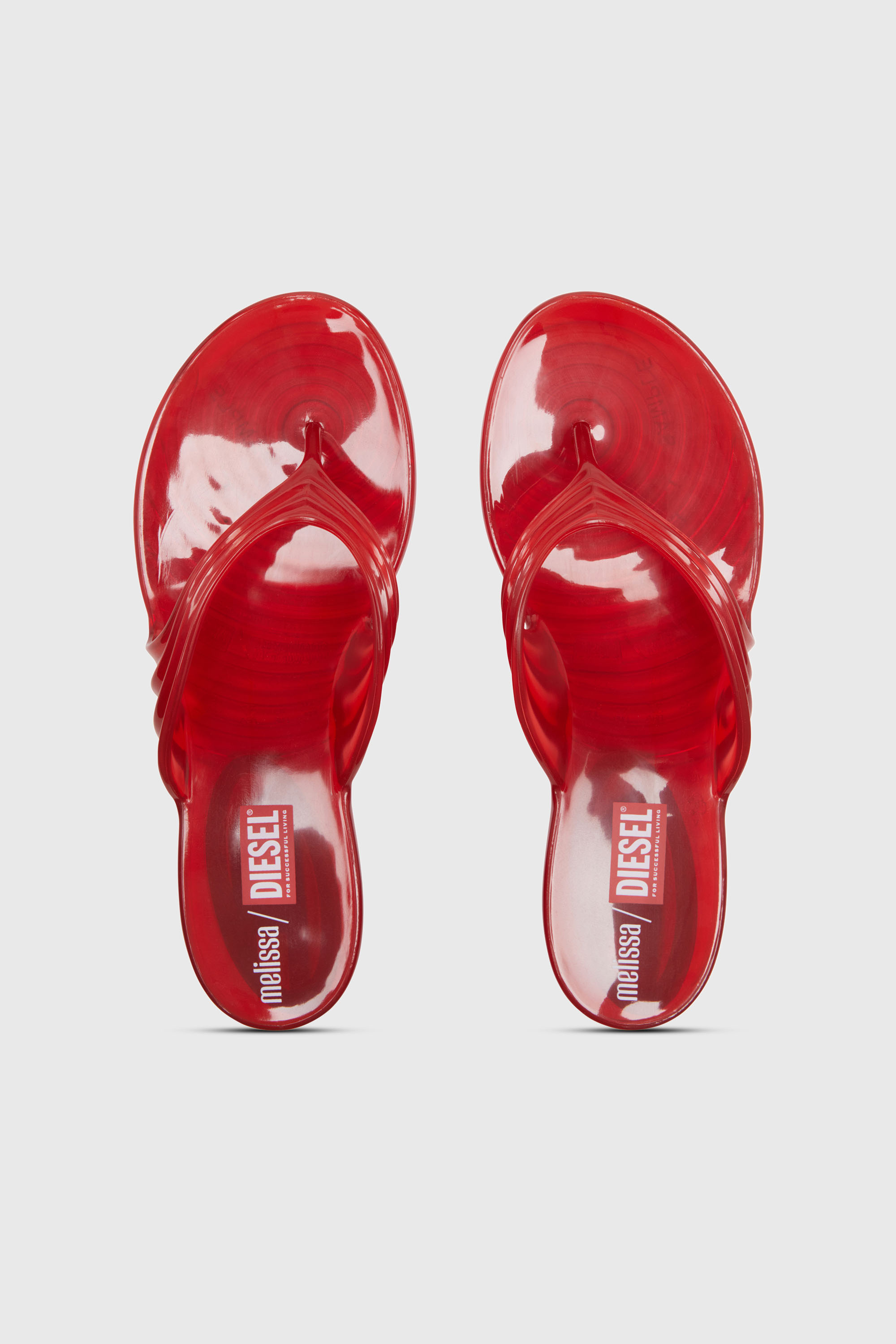 Diesel - MELISSA QUANTUM THONG, Tong sculpturale en Melflex&reg; Femme in Rouge - 4
