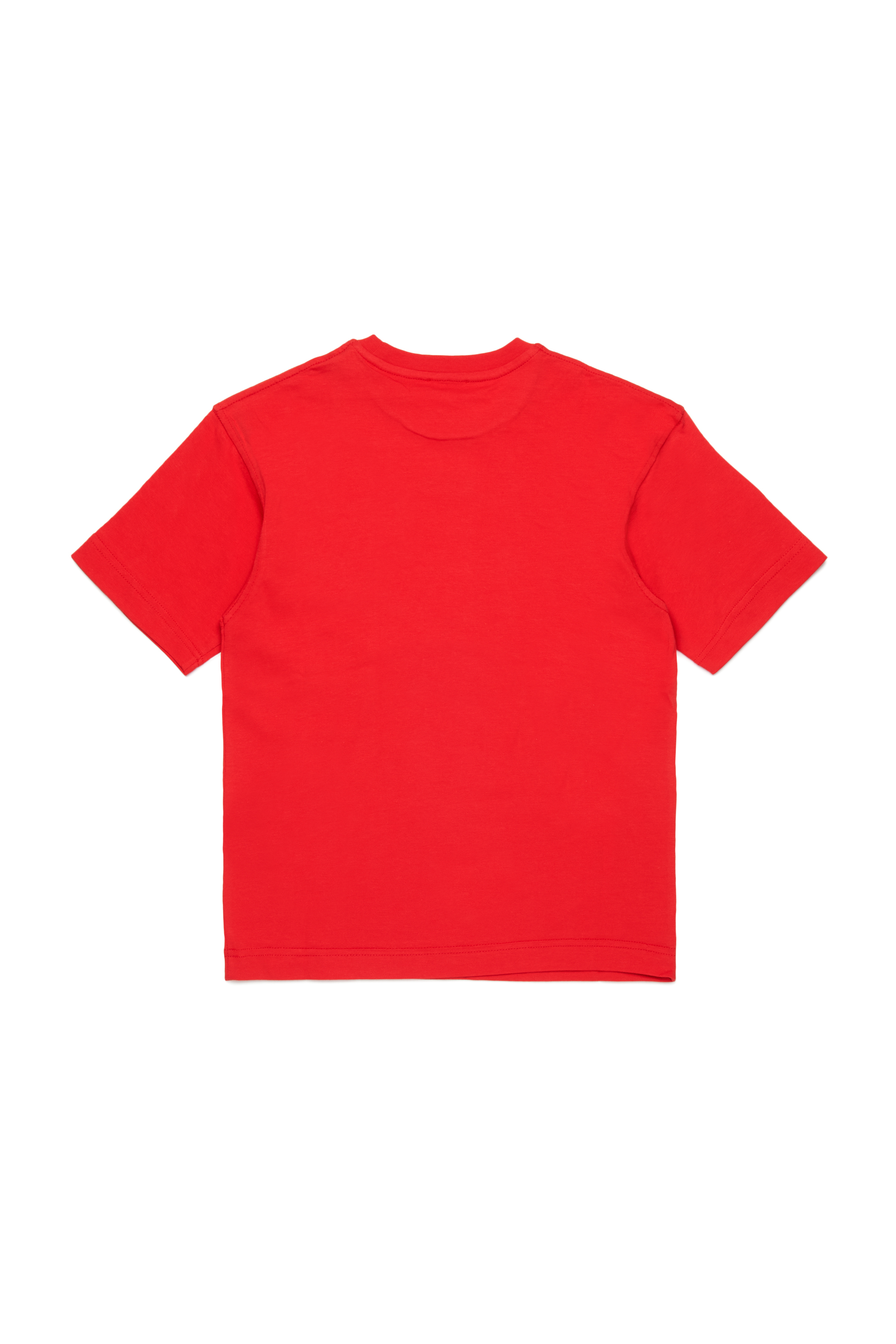 Diesel - TMARCUS OVER, T-shirt avec logo Oval D métallisé Homme in Rouge - 2