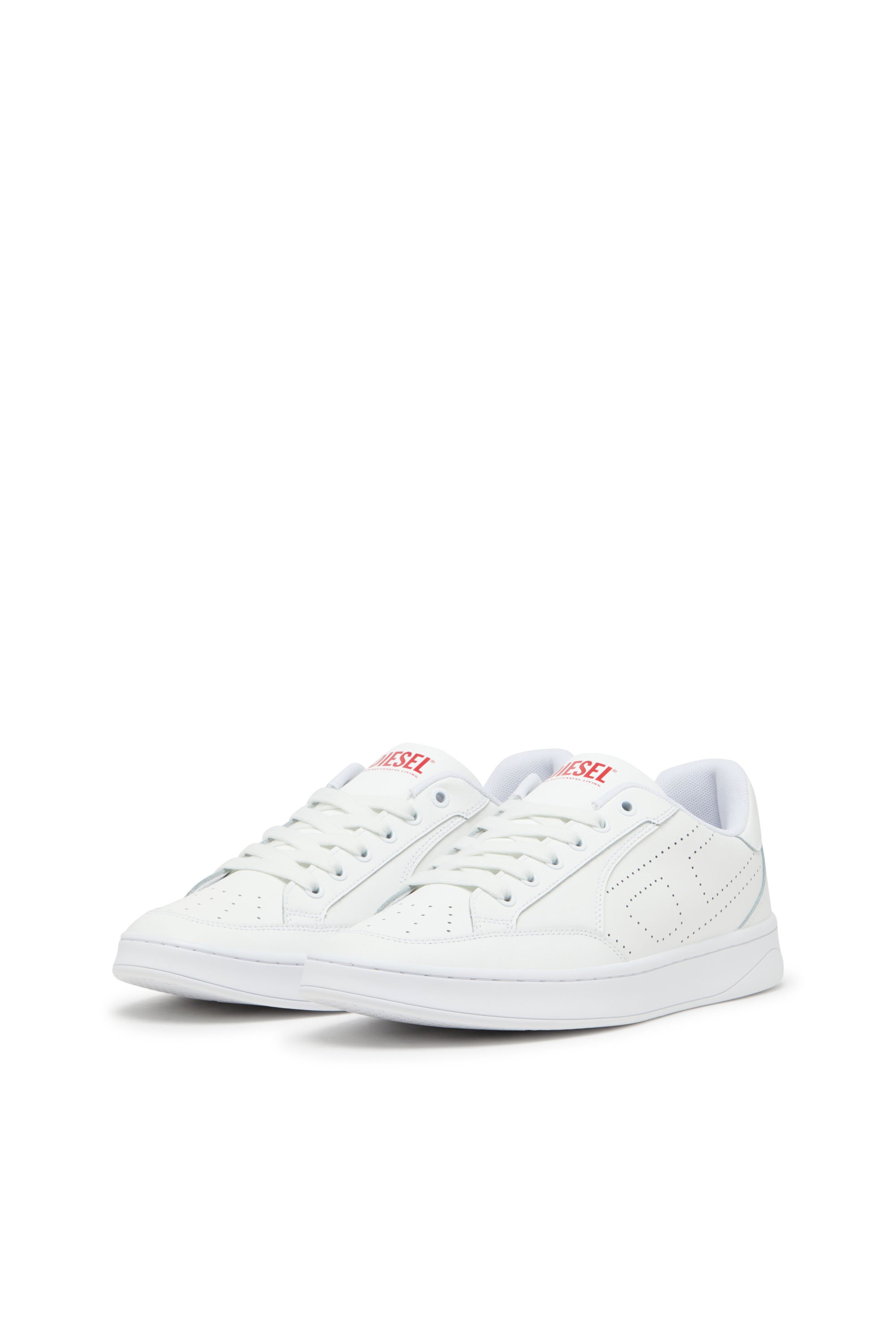 Diesel - S-DAKOTA LOW W, Sneakers en cuir avec logo perforé Femme in Blanc - 8