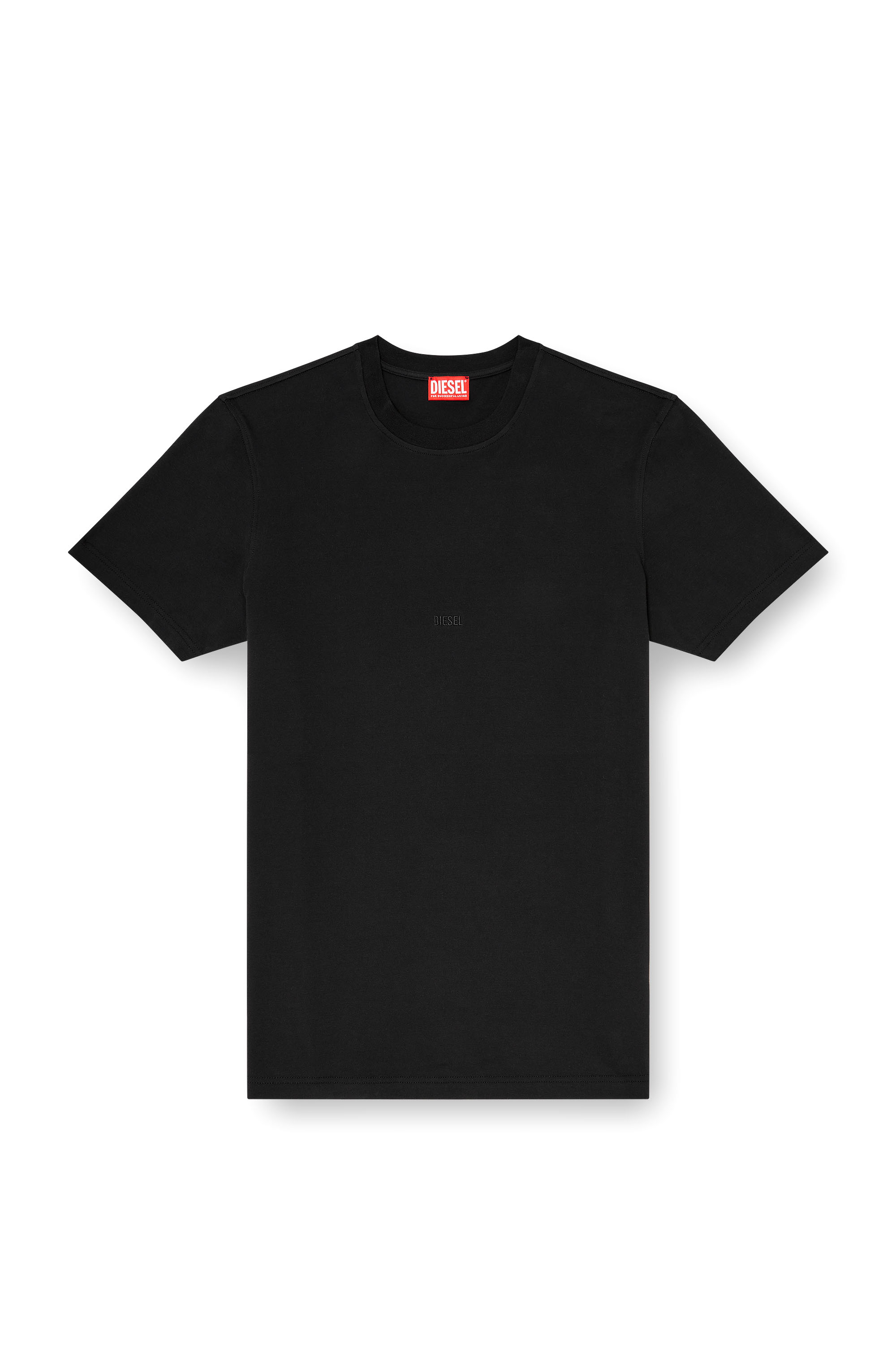 Diesel - T-ADJUST-AA2, T-shirt en interlock de coton avec logo brod&eacute; Homme in Noir - 3