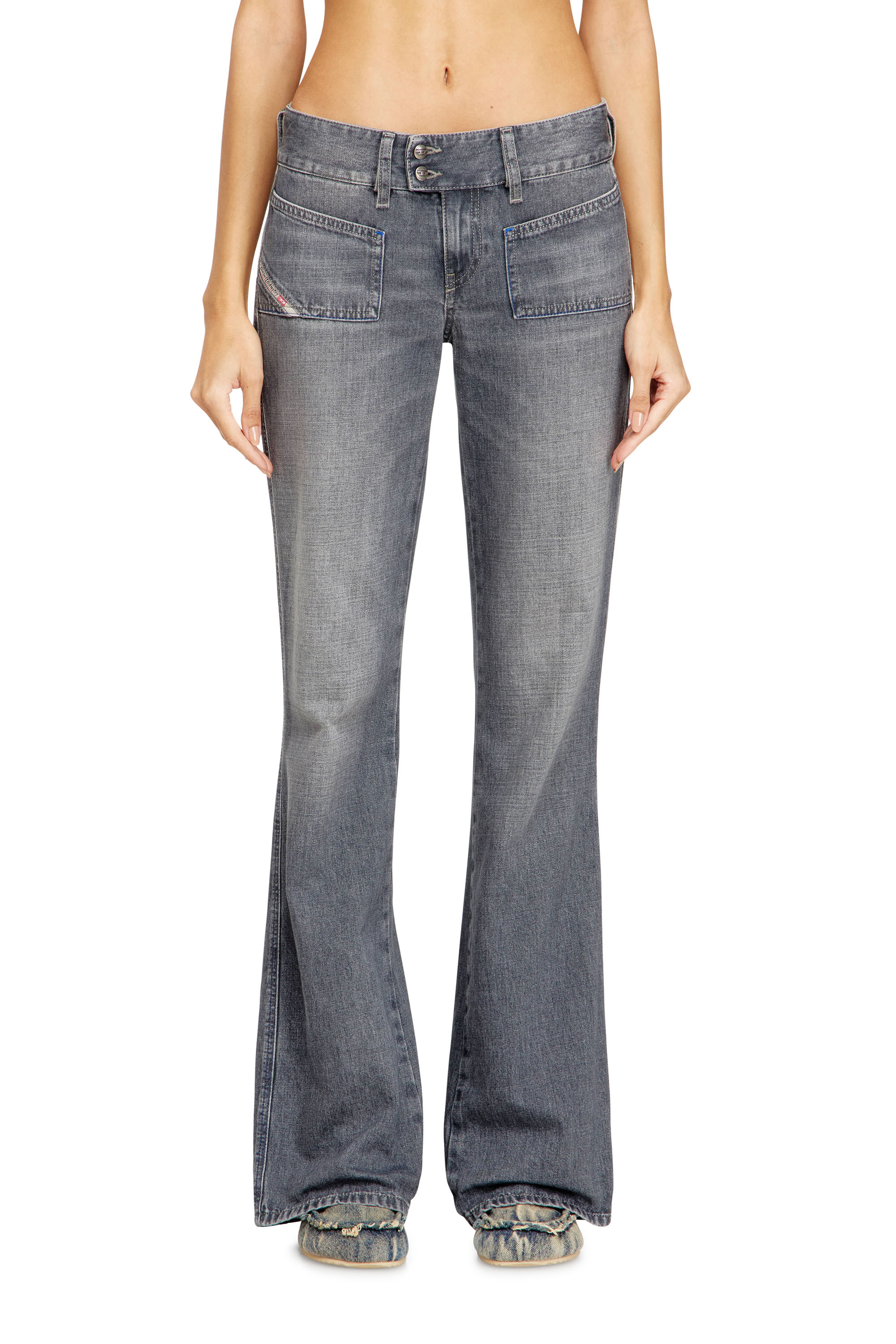 Diesel - Bootcut Jeans D-Hush 09N83 Femme, Gris - Image 1
