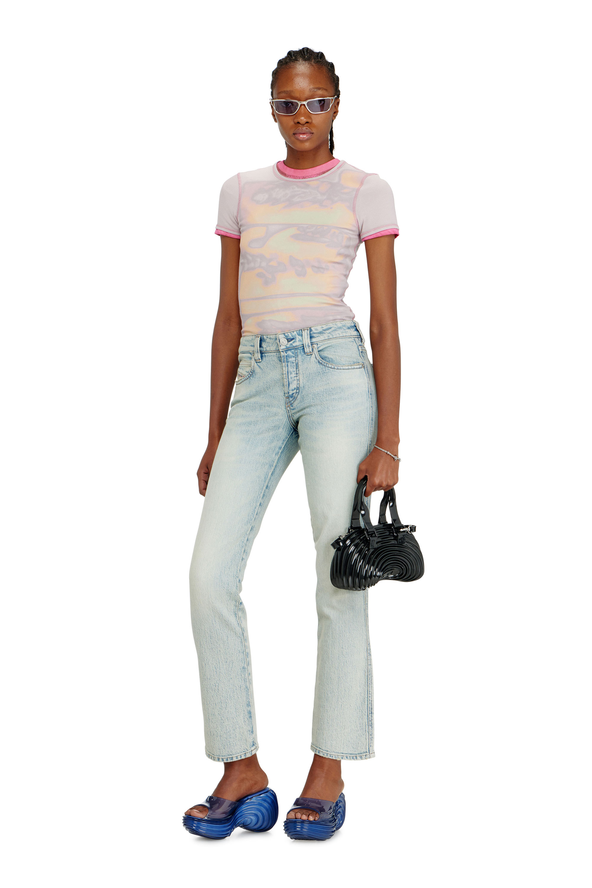 Diesel - MELISSA QUANTUM PLATFORM, Woman's Platform mule in Melflex&reg; in Blue - 7