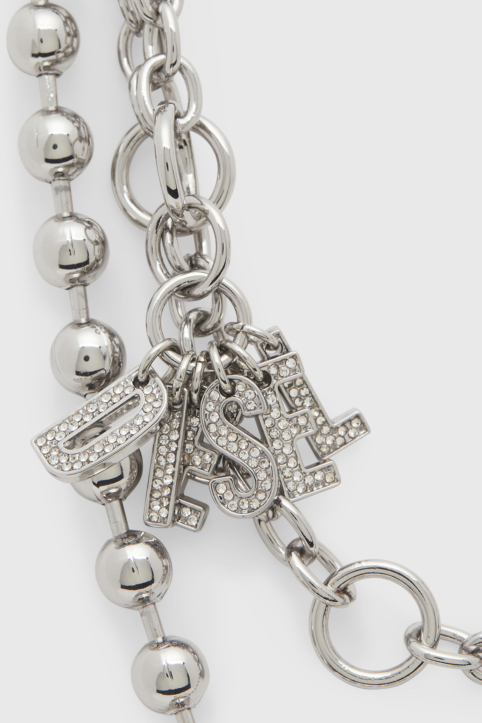 Diesel - CHAIN-D II L, Breloque en m&eacute;tal avec cha&icirc;nes et pendentifs Femme in Gris argent&eacute; - 2