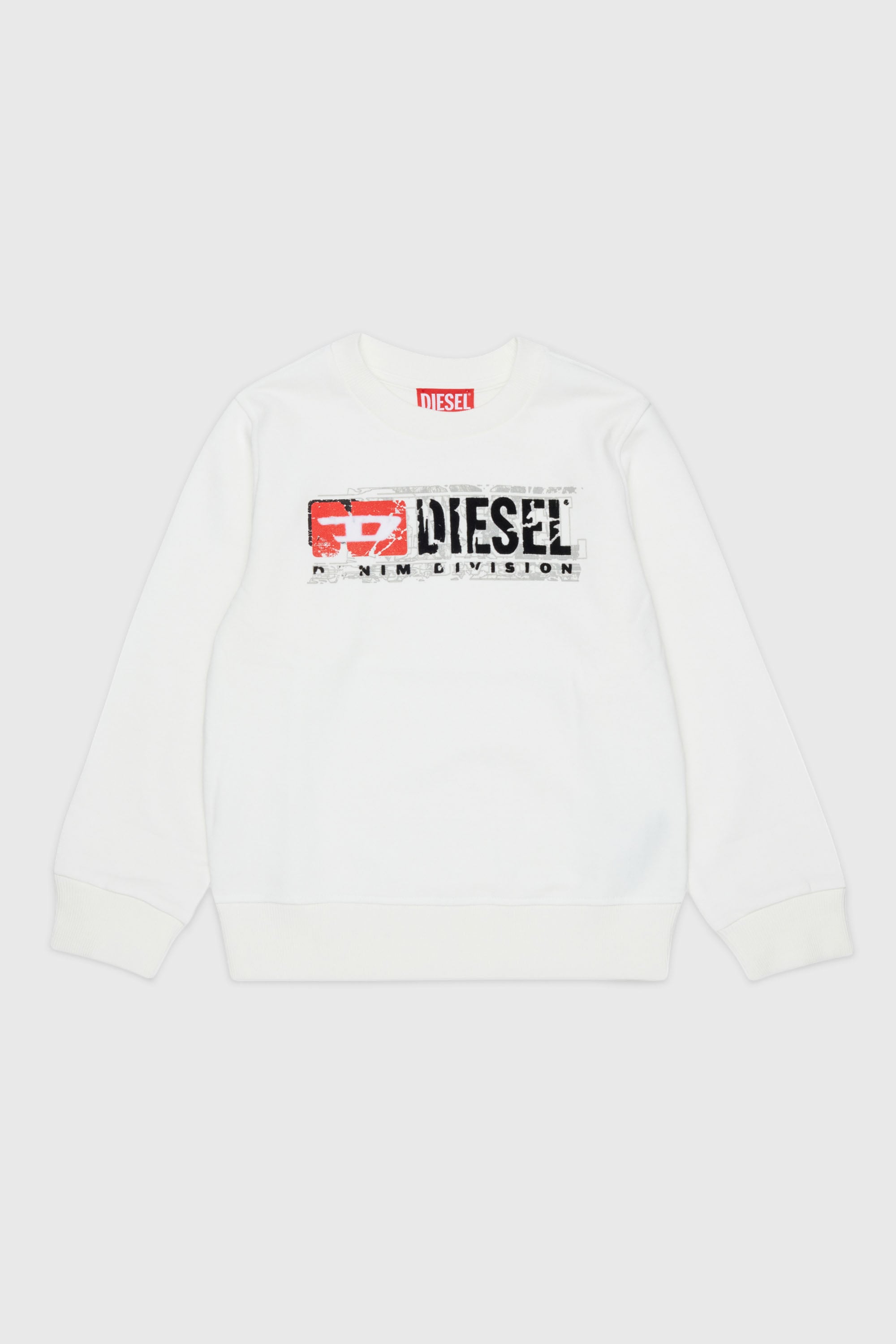 Diesel - SLOMIX, Sweat-shirt avec logo effet us&eacute; Homme in Blanc - 1
