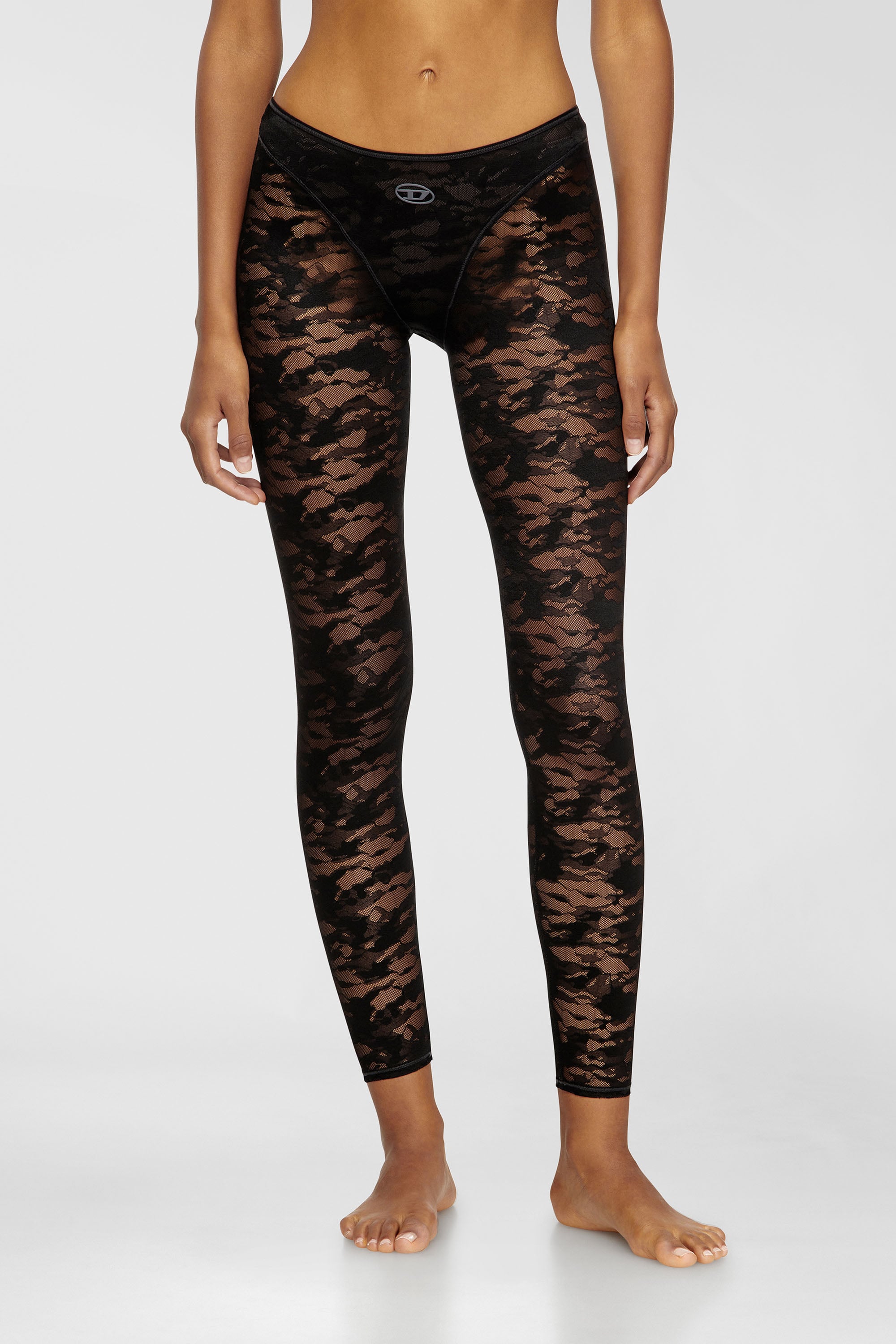 Diesel - CLAIRE-UTLT, Legging en dentelle camouflage Femme in Noir - 1