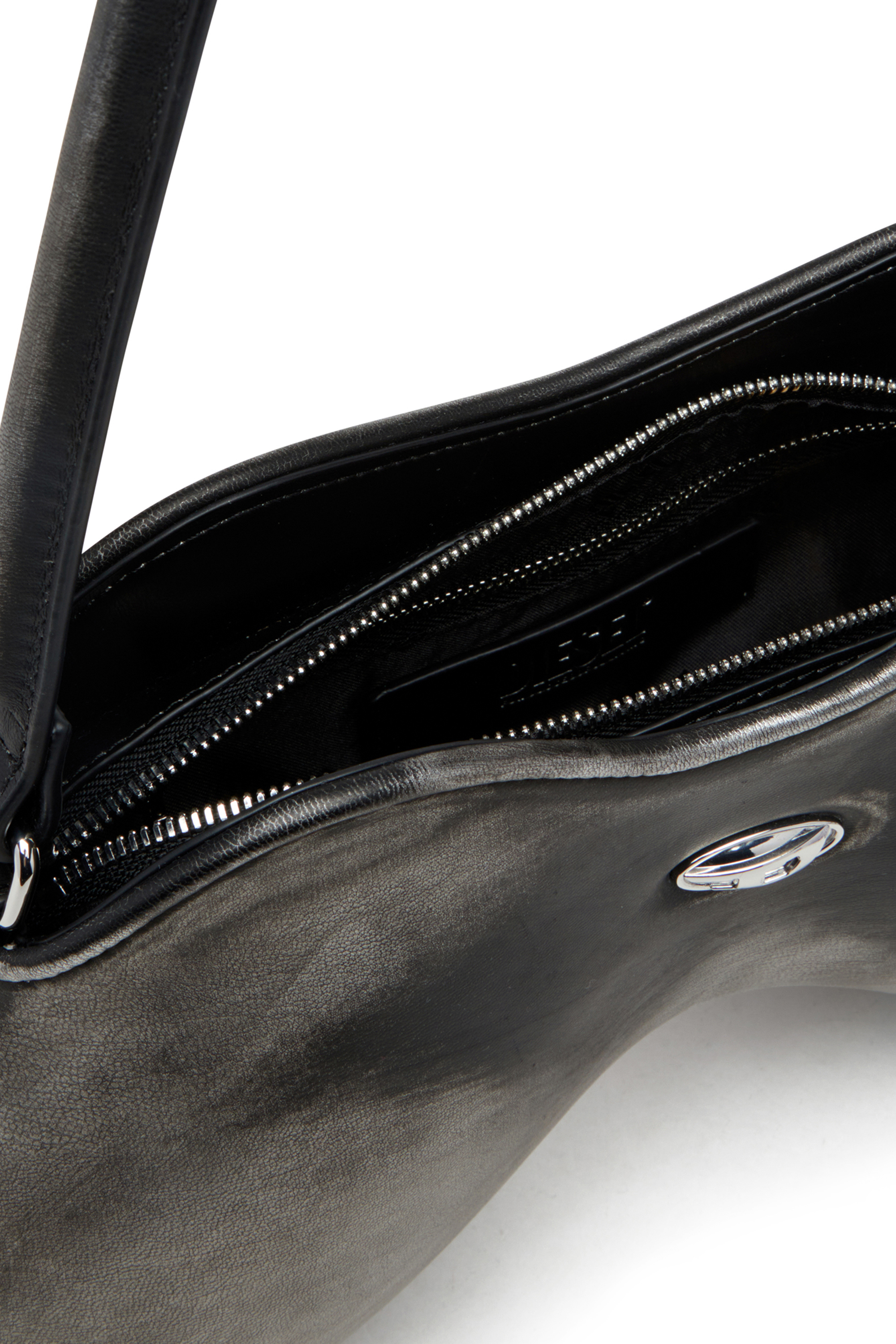 Diesel - DOUBLE-D SHOULDER, Double-D-Sac épaule rigide en PU brossé Femme in Noir - 4