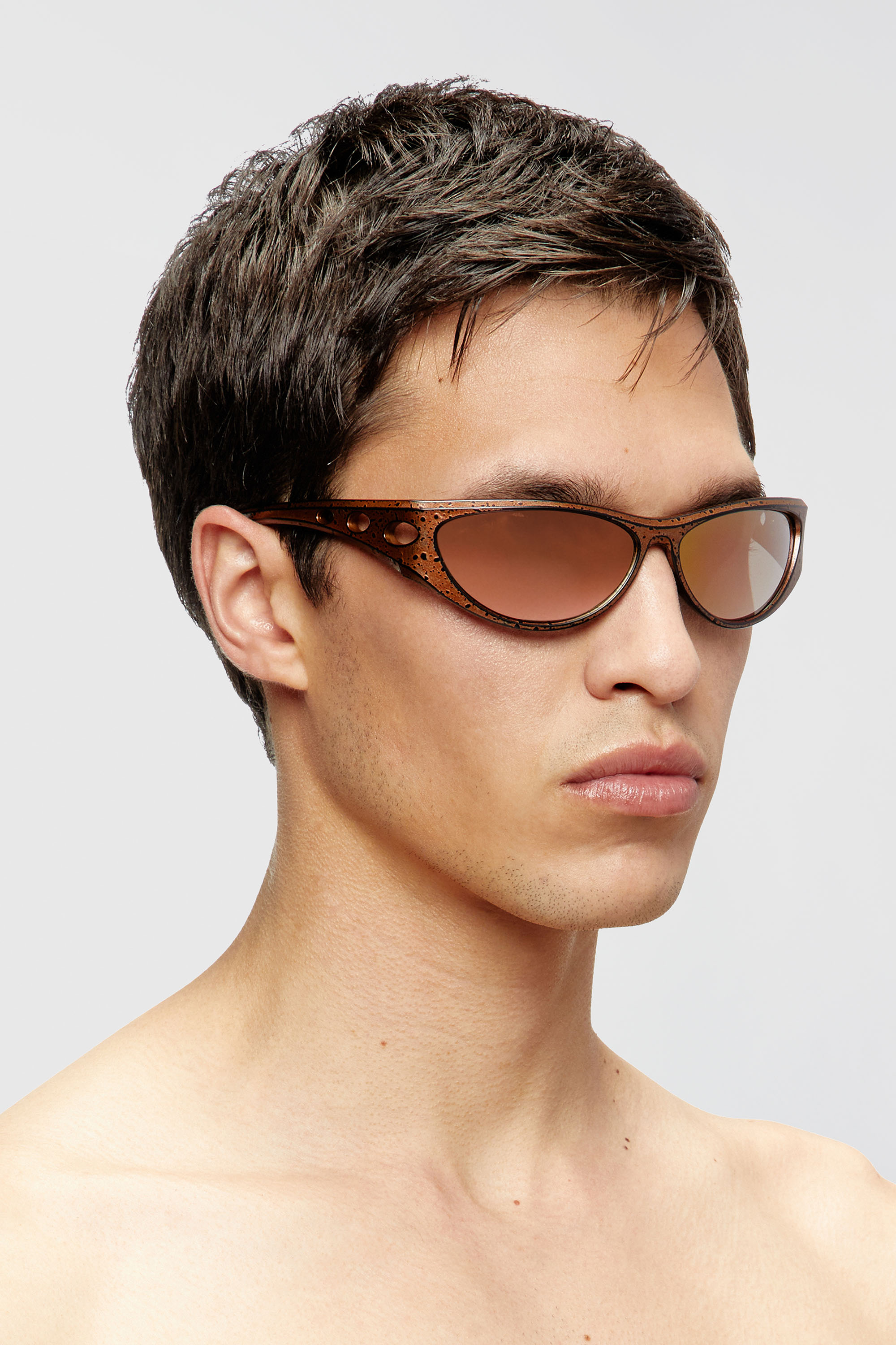 Diesel - 0DL3004U, Lunettes de soleil style &oelig;il de chat Mixte in Marron - 4