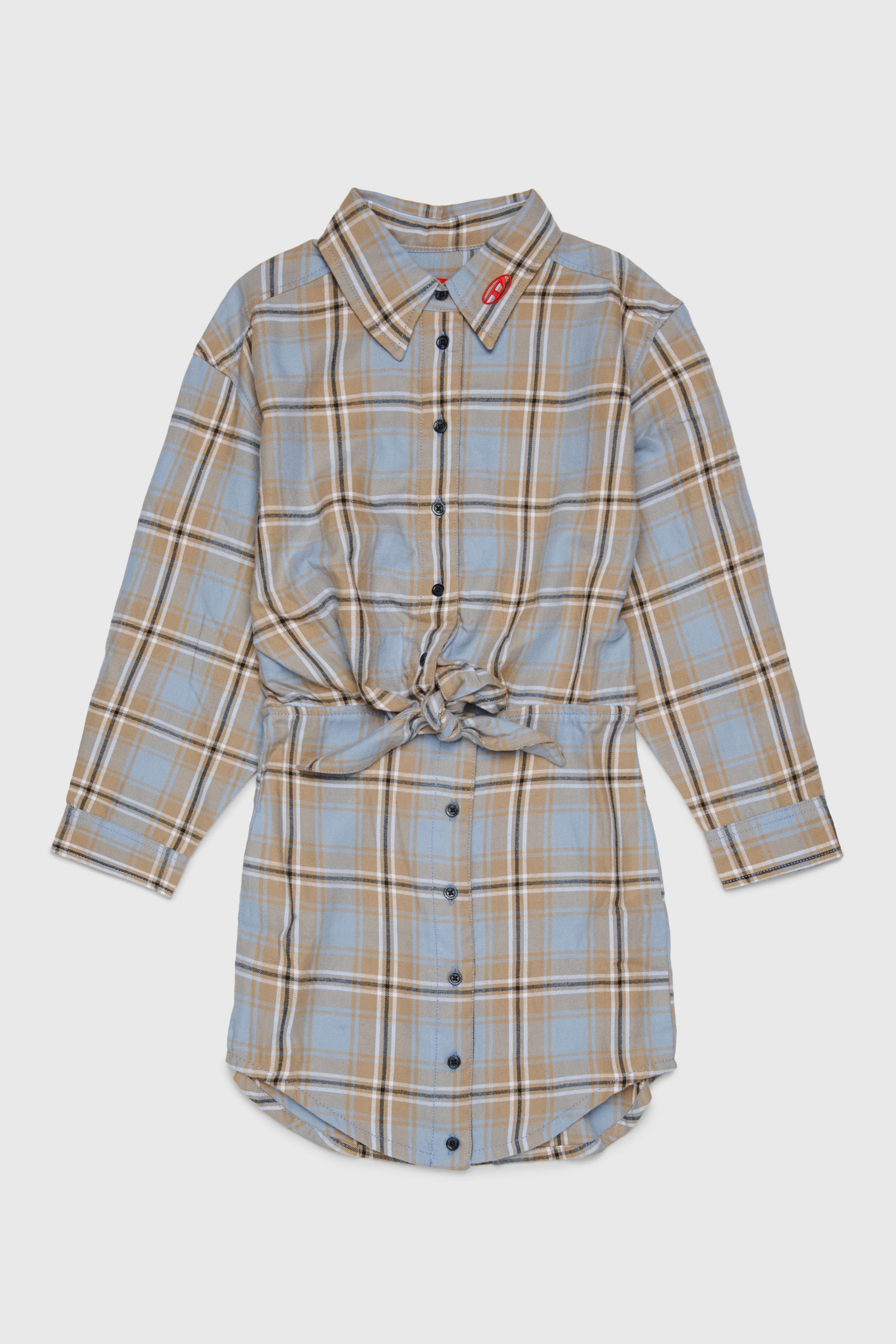 Diesel - DESUSANIS, Robe-chemise en coton &agrave; carreaux avec ceinture nou&eacute;e Femme in Polychrome - 1