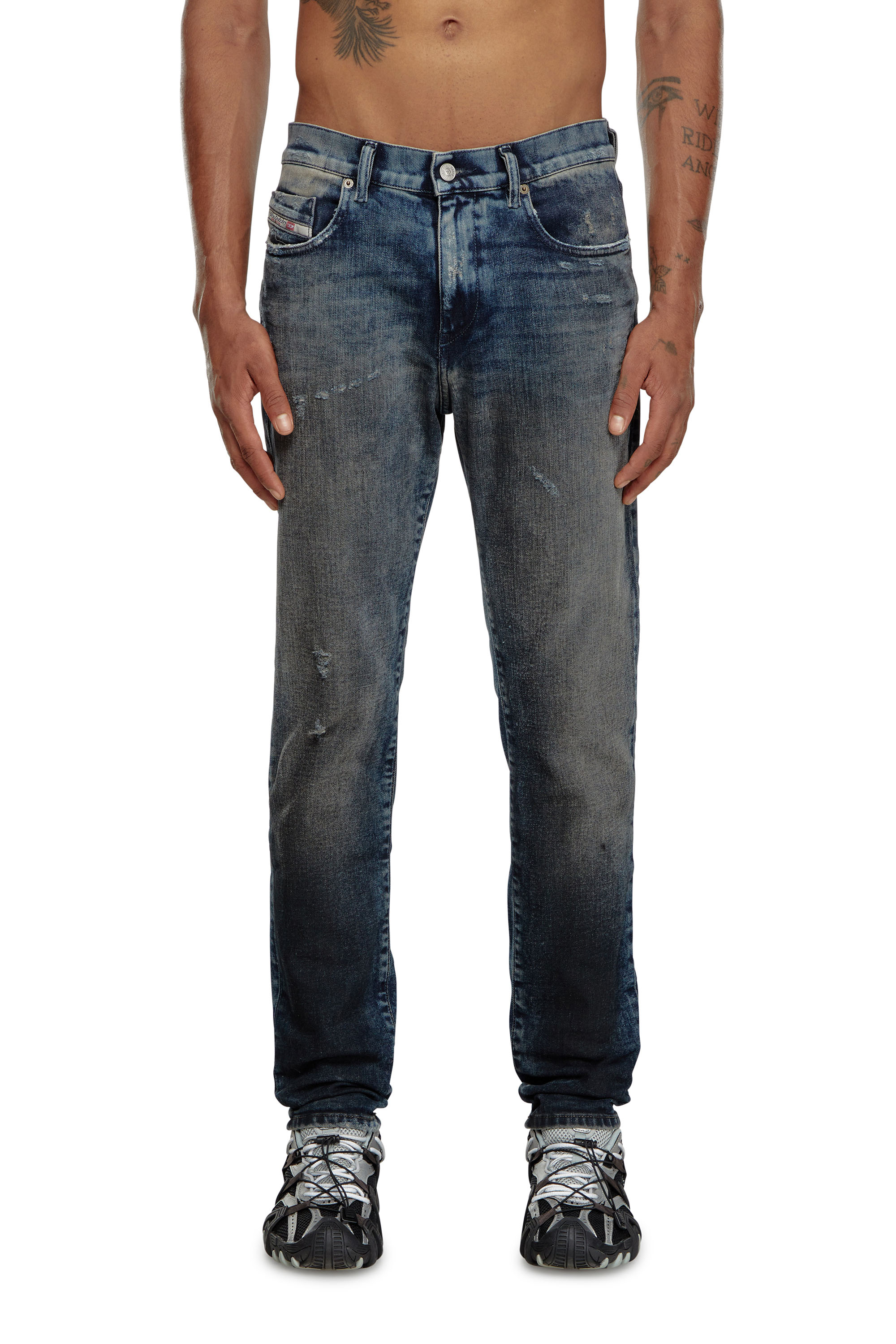 Diesel - Homme Slim Jeans 2019 D-Strukt 09H54, Bleu Foncé - Image 2