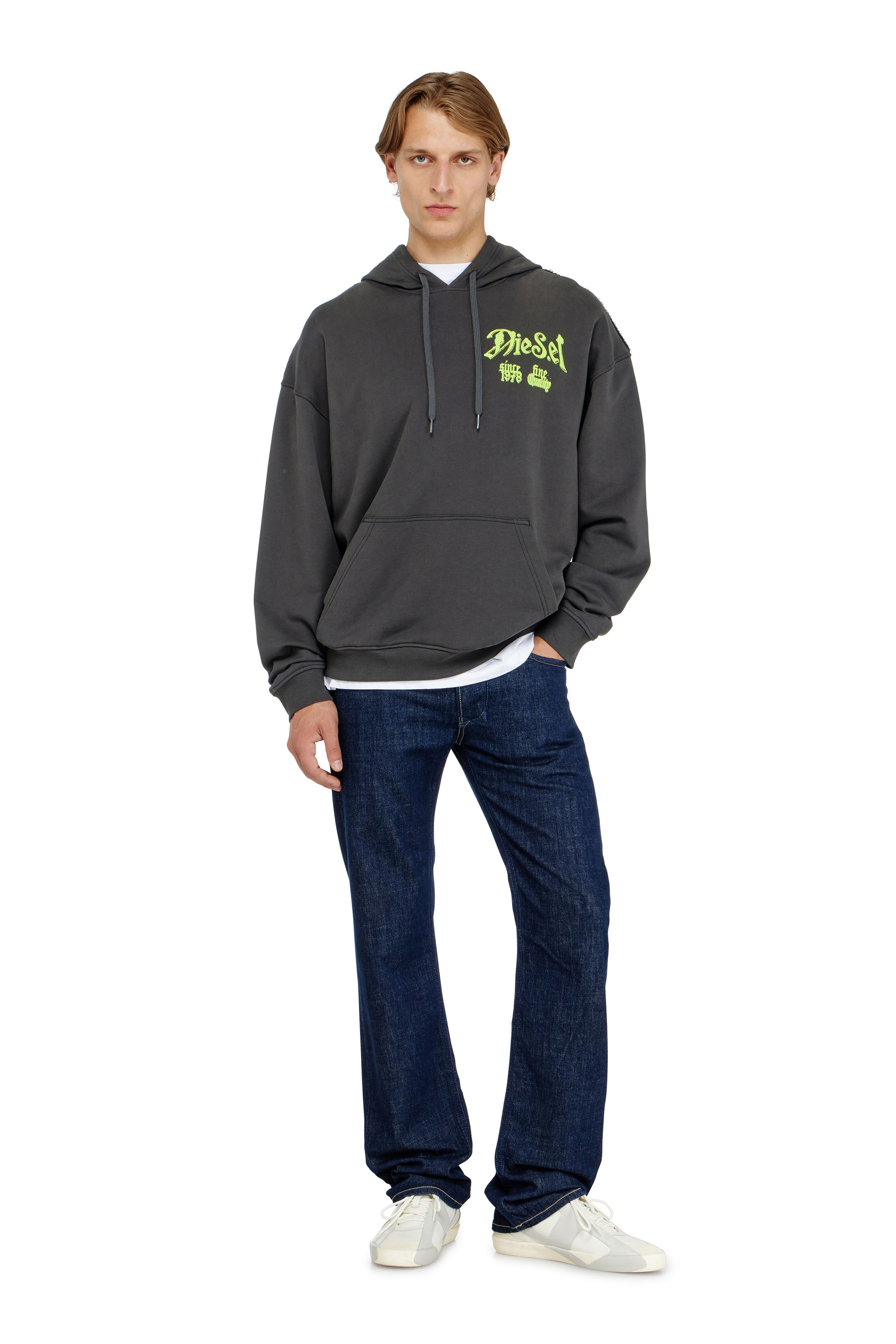 Diesel - S-BOXT-HOOD-AA2, Sweat &agrave; capuche en coton avec graphismes floqu&eacute;s Homme in ToBeDefined - 1