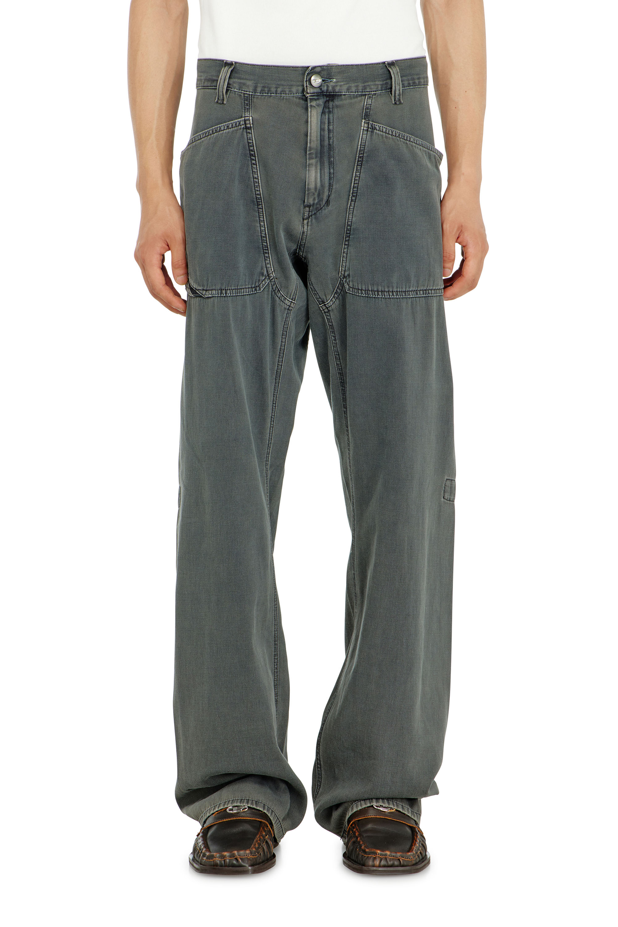 Diesel - Relaxed Jeans D-Zeta 068WR Homme, Gris - Image 2