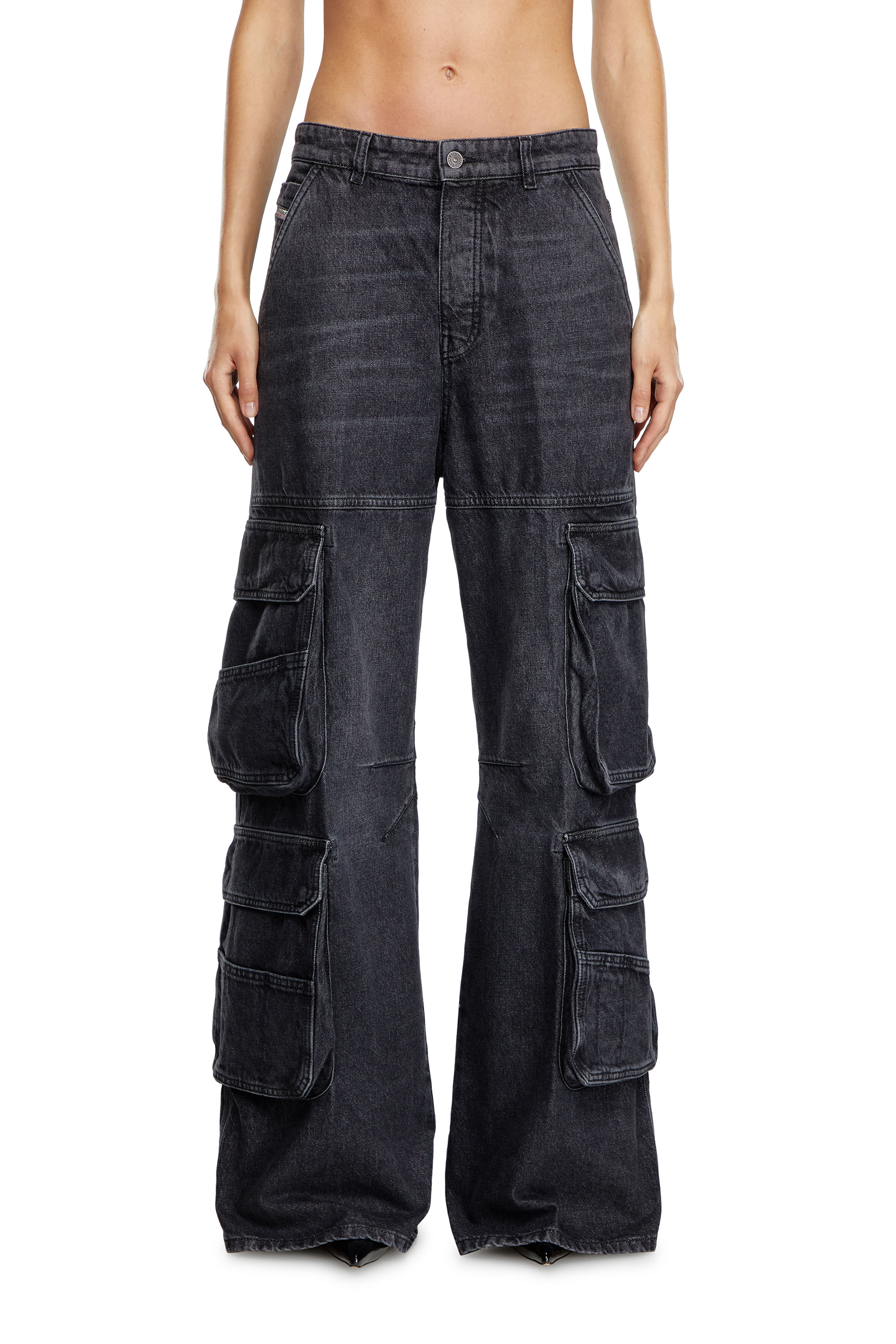 Diesel - Relaxed Jeans 1996 D-Sire 0HLAA Femme, Noir/Gris foncé - Image 3