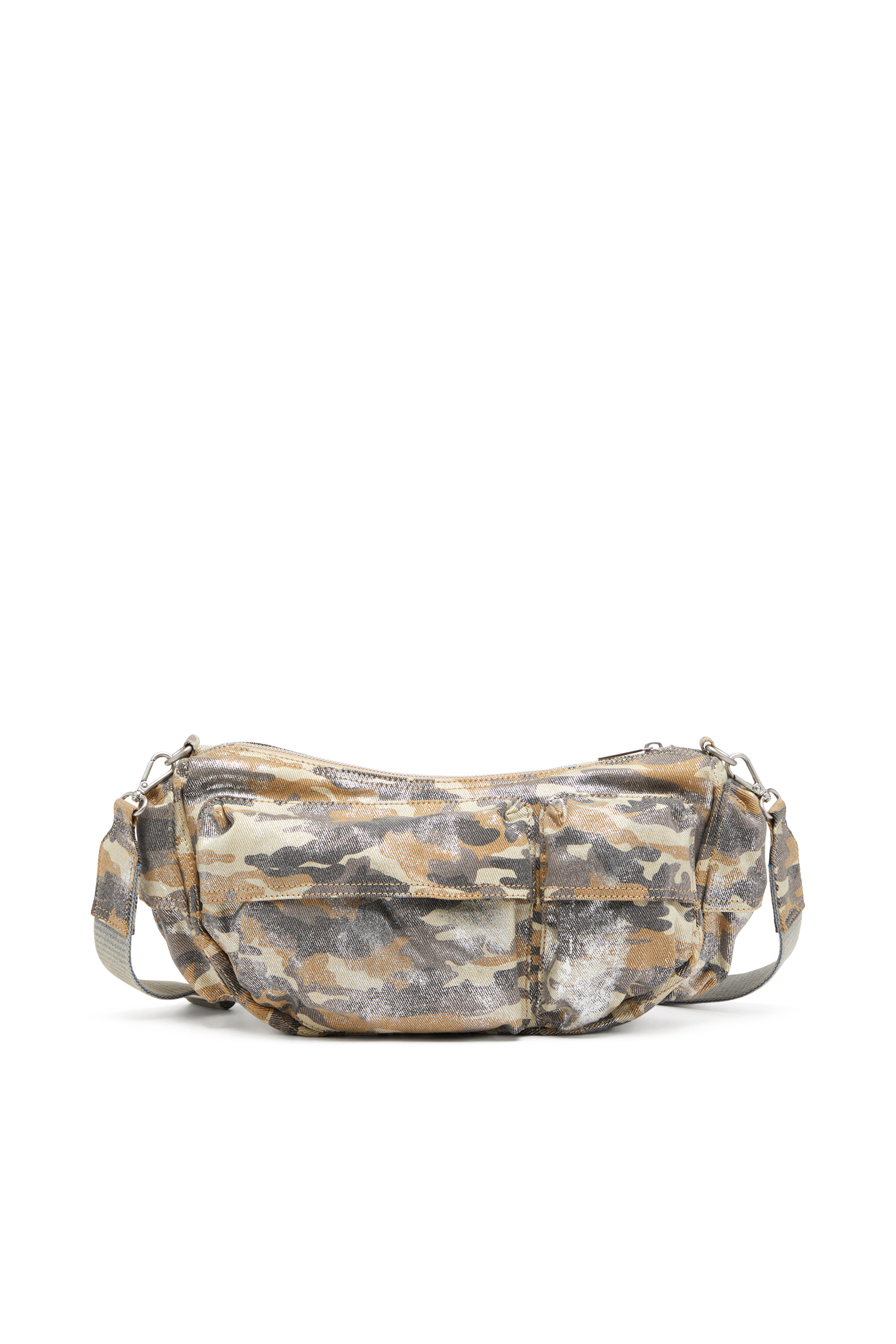 Diesel - MULTI-PKTS SHOULDER BAG X, Multi-Pkts-Sac multi-poches en sergé au motif camouflage métallisé Femme in Polychrome - 2