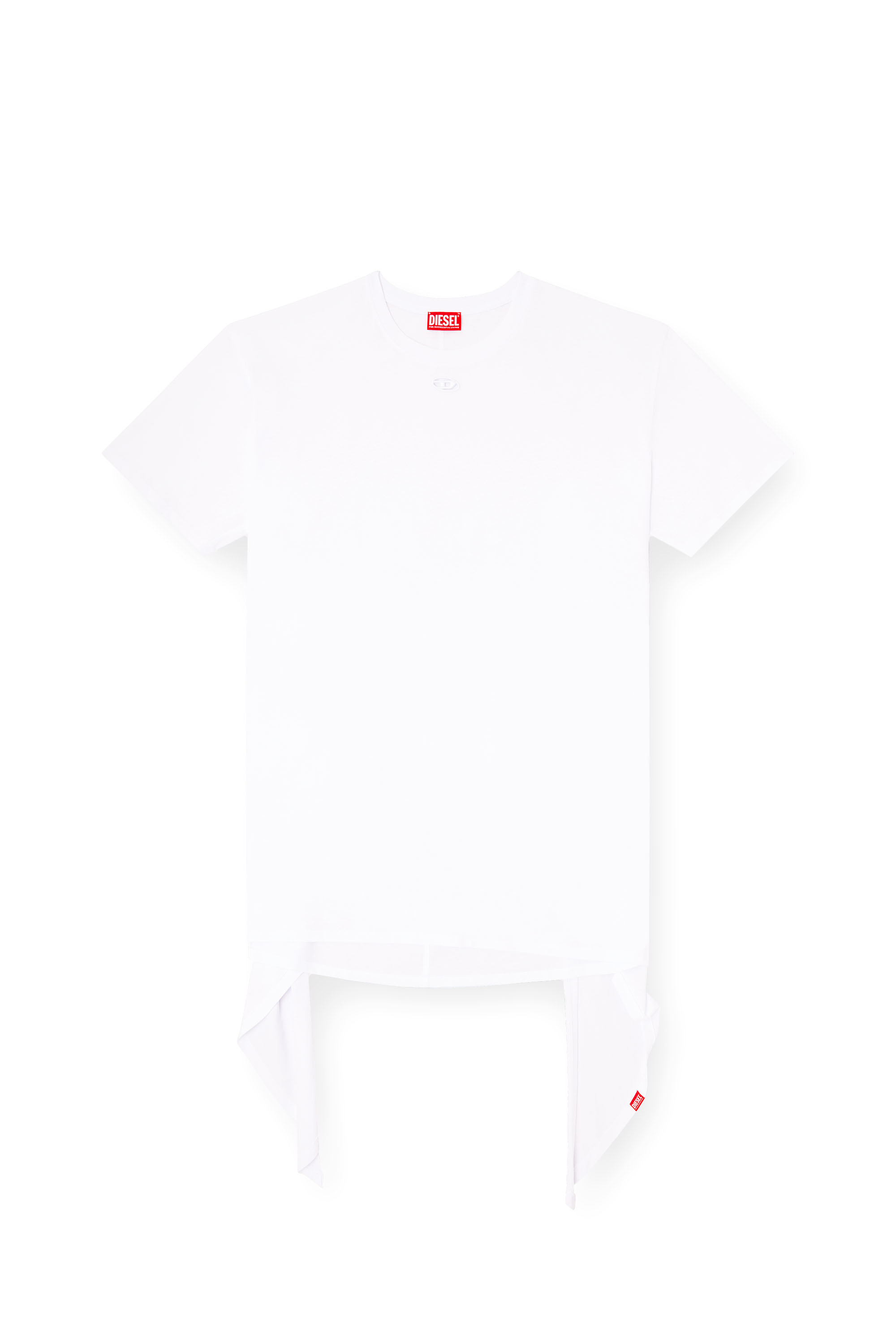 Diesel - D-EIVOR, Robe T-shirt avec nœud à l'avant Femme in Blanc - 3