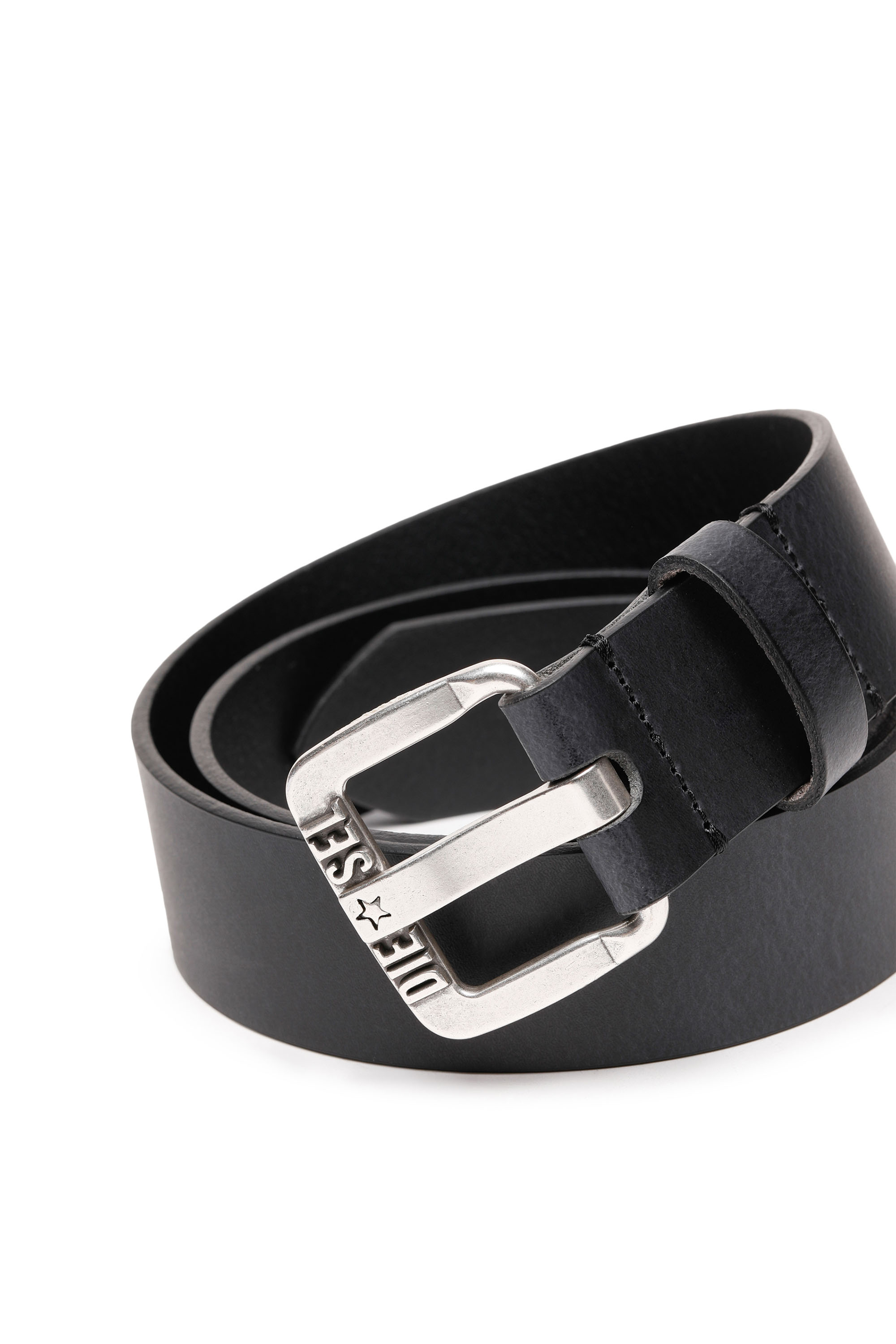 Diesel - B-STAR II, Ceinture 3.9 cm en cuir avec boucle logo étoile en métal Homme in Noir - 2