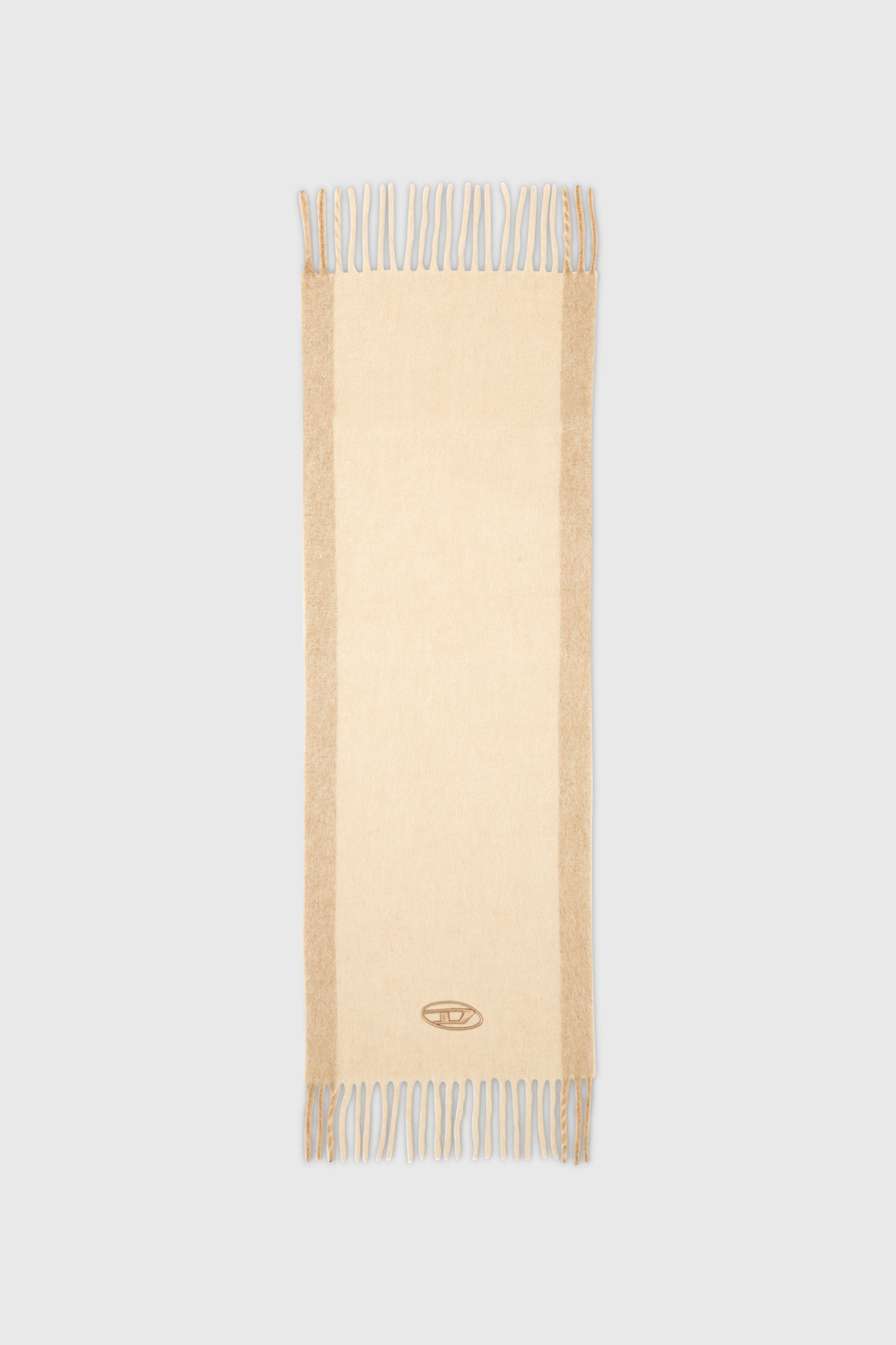 Diesel - S-OLID, &Eacute;charpe en m&eacute;lange de laine avec rayures contrast&eacute;es Homme in Beige - 2