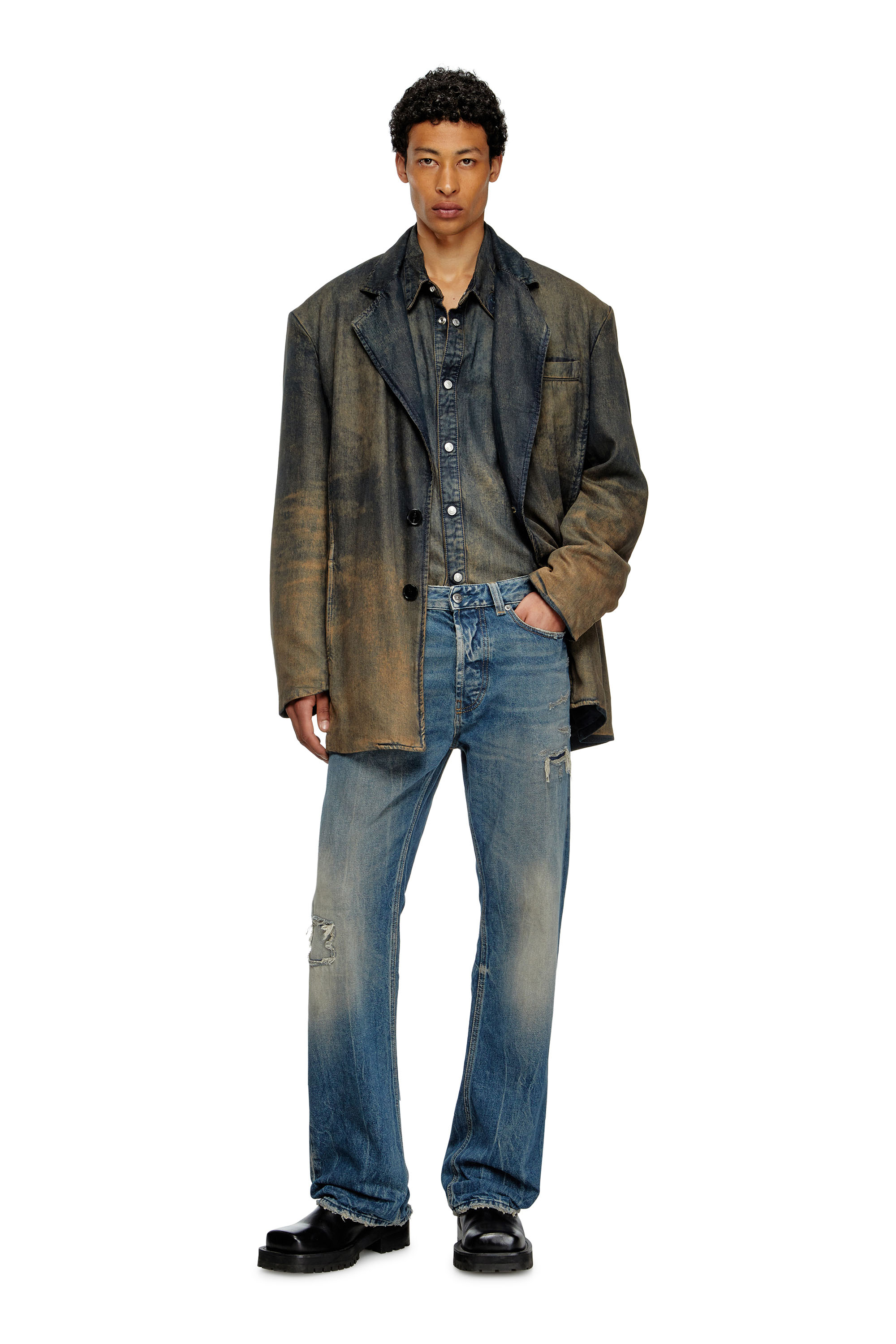 Diesel - Relaxed Jeans 1980 D-Eeper 09M28 Homme, Bleu moyen - Image 2