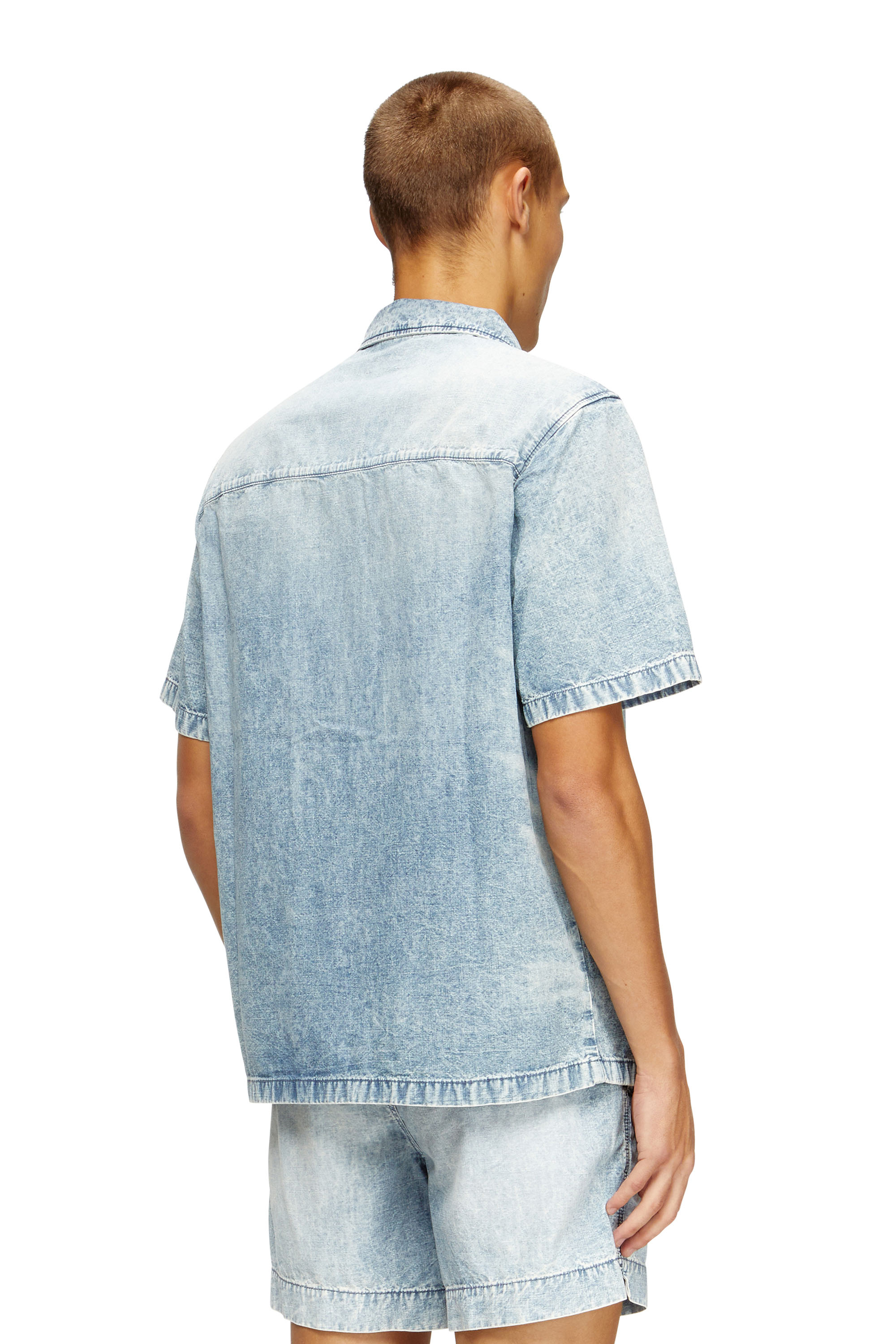 Diesel - D-NABIL-S4, Chemise bowling en denim marbré Homme in ToBeDefined - 4