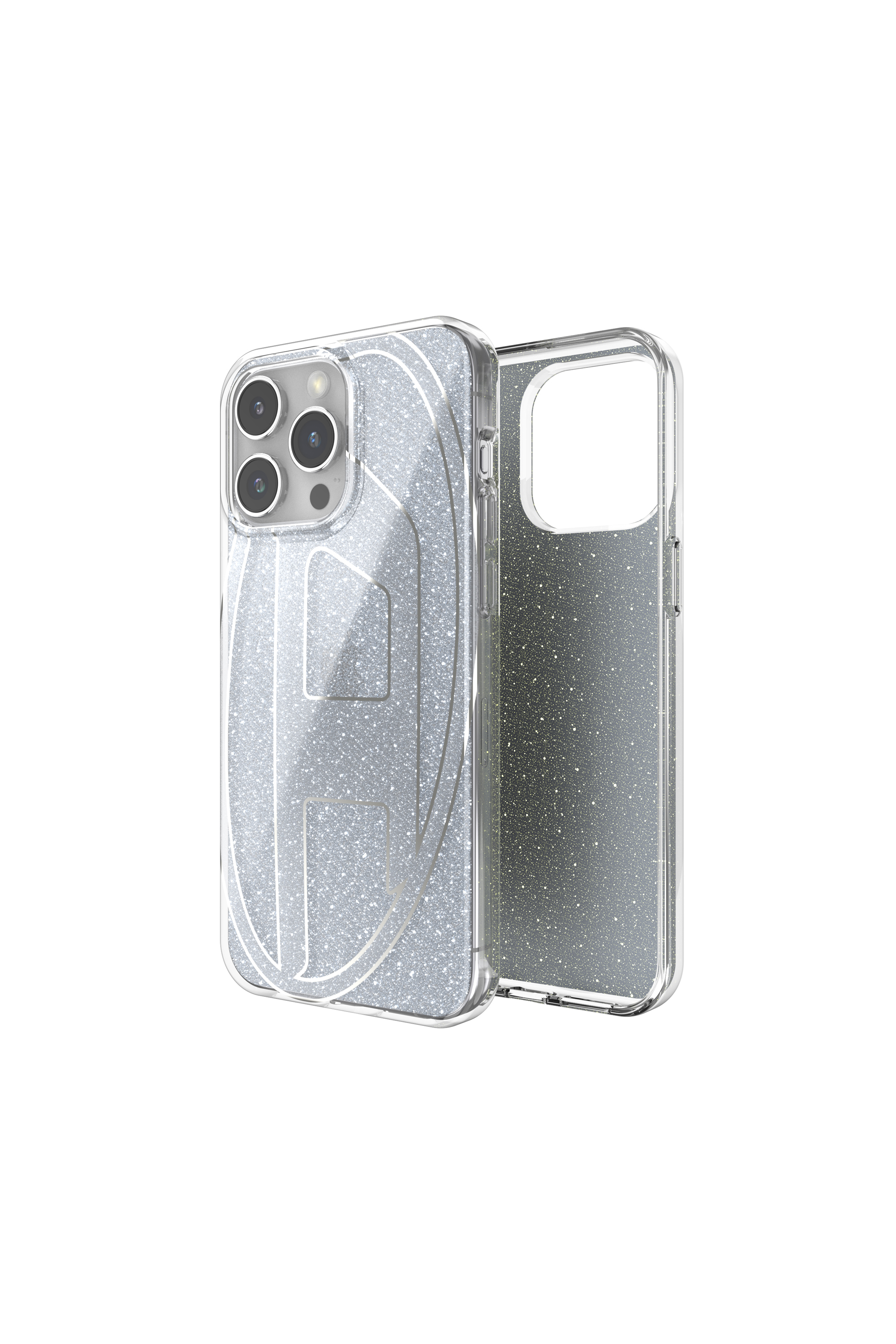 Diesel - 60033 AOP CASE, Coque glitter pur iP 15 Pro Max Mixte in Gris argent&eacute; - 1