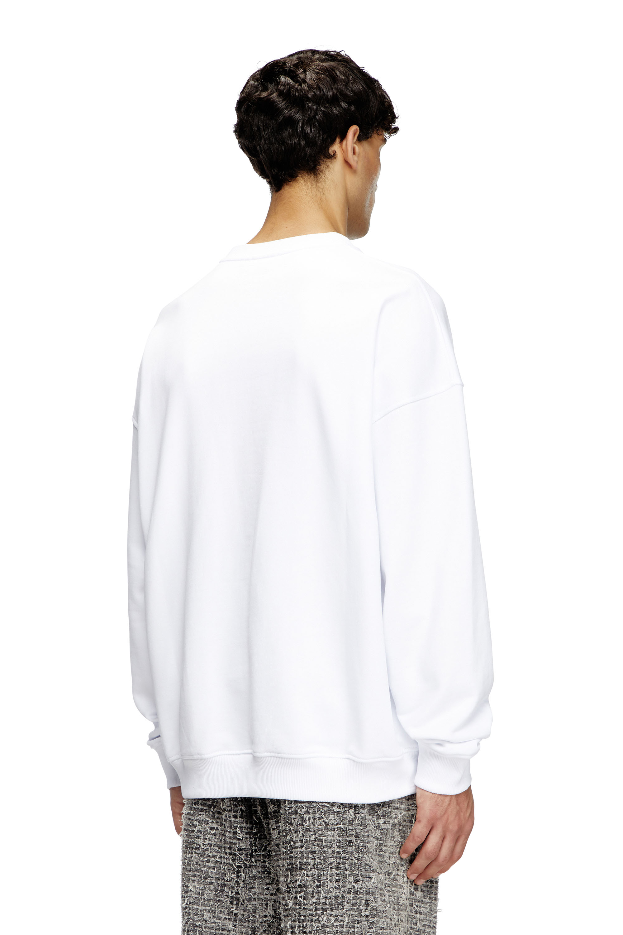 Diesel - S-MART-BIGOVAL, Sweat-shirt avec Oval D embossé Homme in Blanc - 4