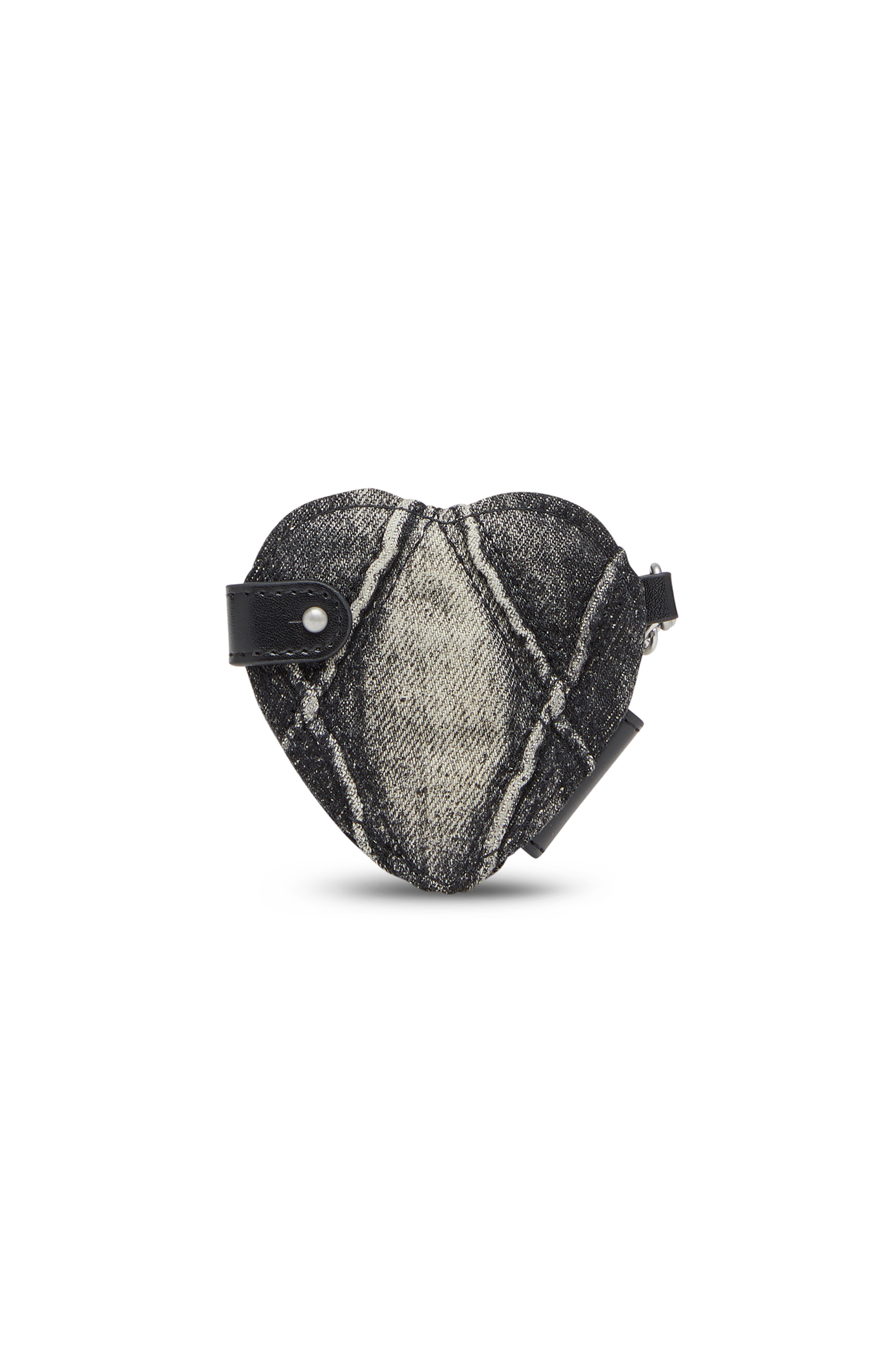 Diesel - CHARM-D MIRROR, Breloque miroir en denim matelassé motif argyle Femme in Noir - 2