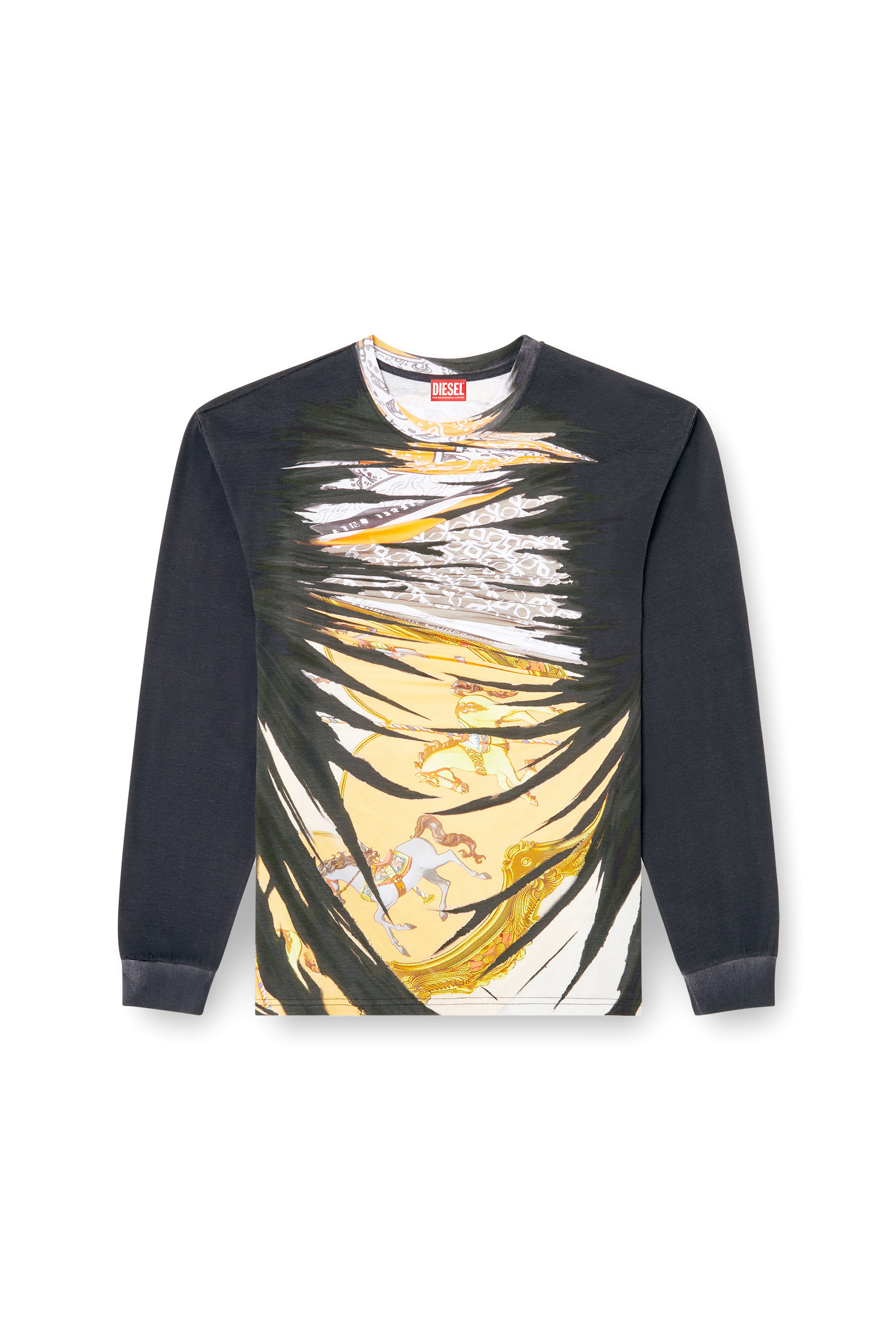 Diesel - T-BOXT-LS-R2, T-shirt à manches longues avec imprimé bandana Homme in Polychrome - 3