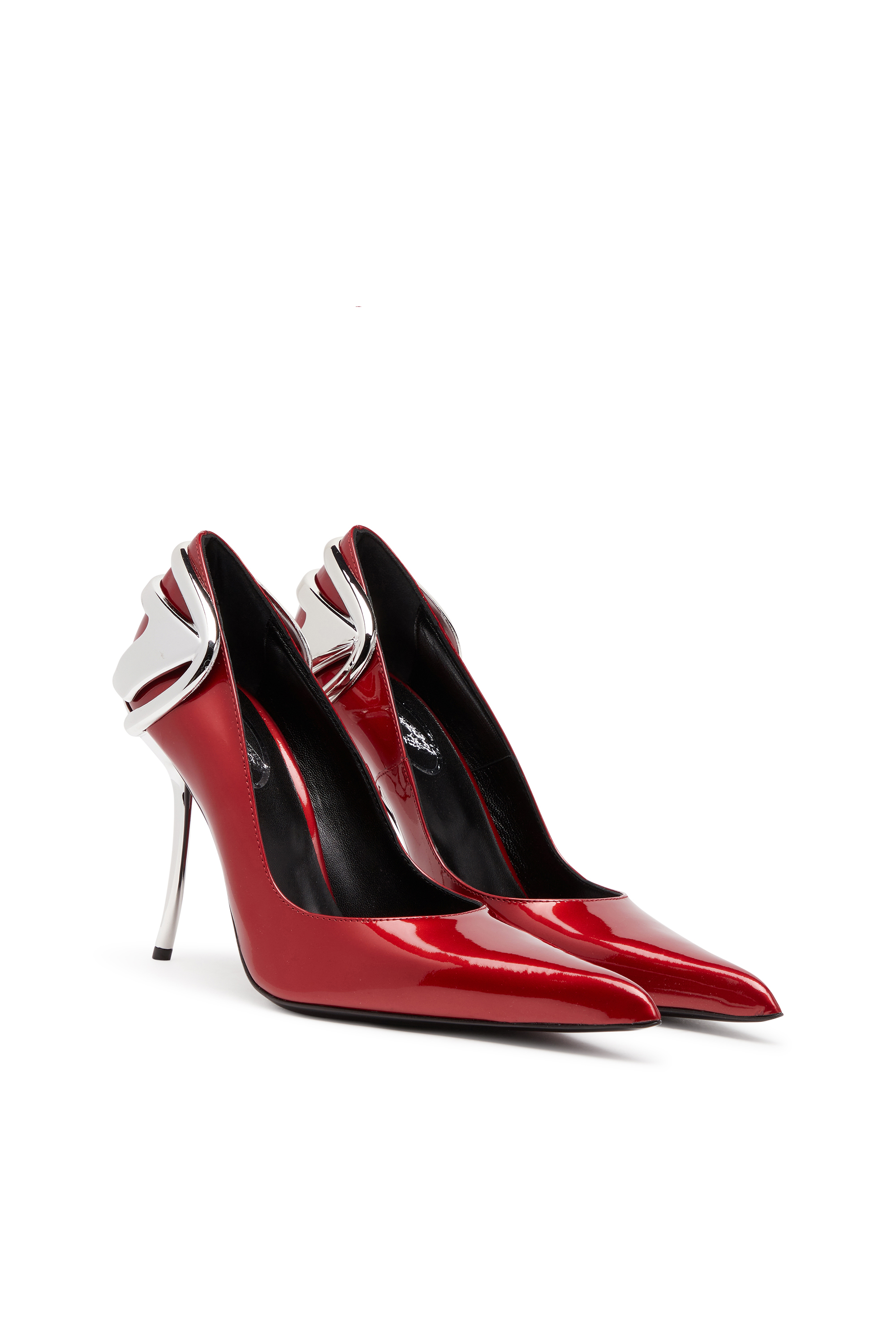 Diesel - D-TEN&HALF P, D-Ten&Half-Escarpins en cuir verni avec talon Oval D Femme in Rouge - 2