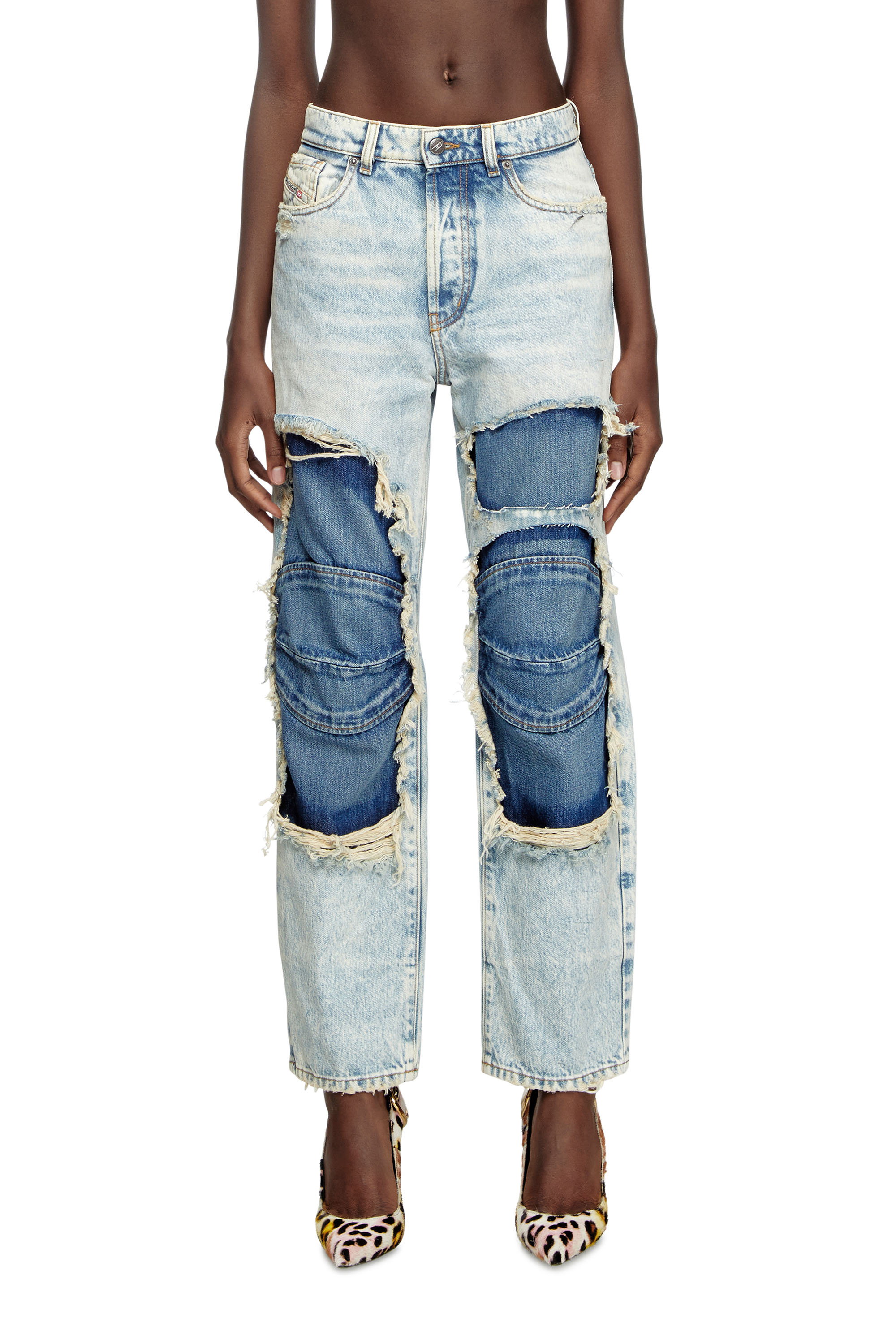 Diesel - Straight Jeans D-Fire 0AJEN Mixte, Bleu Clair - Image 5