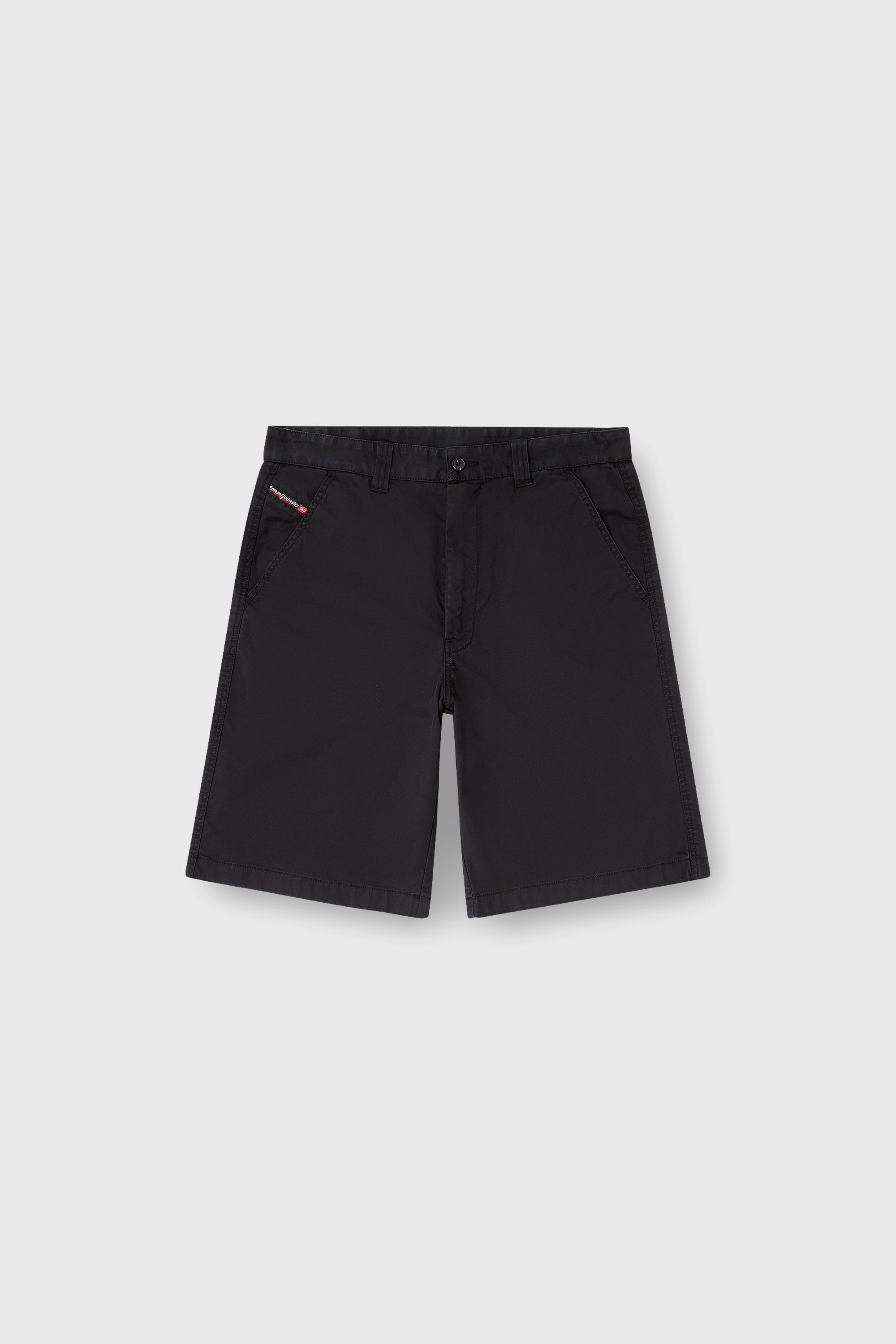 Diesel - P-HANT-CHINO-SHORT-EPCH, Shorts en coton avec traitement stonewash Homme in Noir - 2