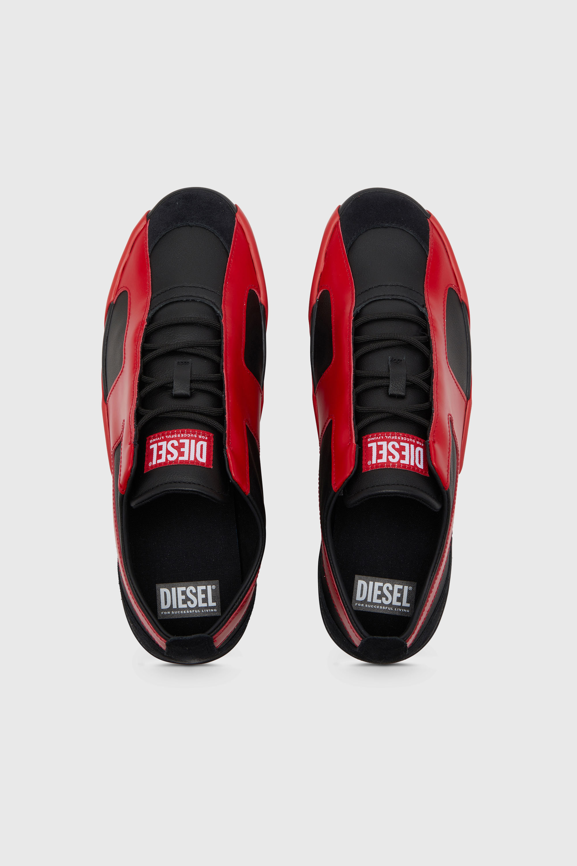 Diesel - S-SLANTE-D LOW, S-Slante-D-Baskets en daim et cuir avec logo D Homme in Polychrome - 4