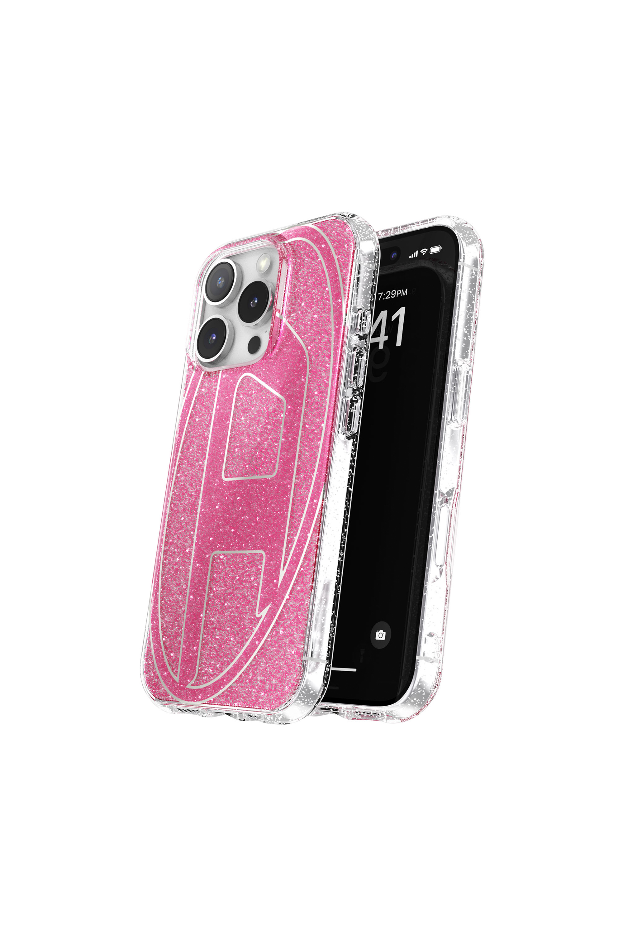 Diesel - 60156 AOP CASE, Coque paillet&eacute;e pour l'iP 16 Pro Mixte in Rose - 2