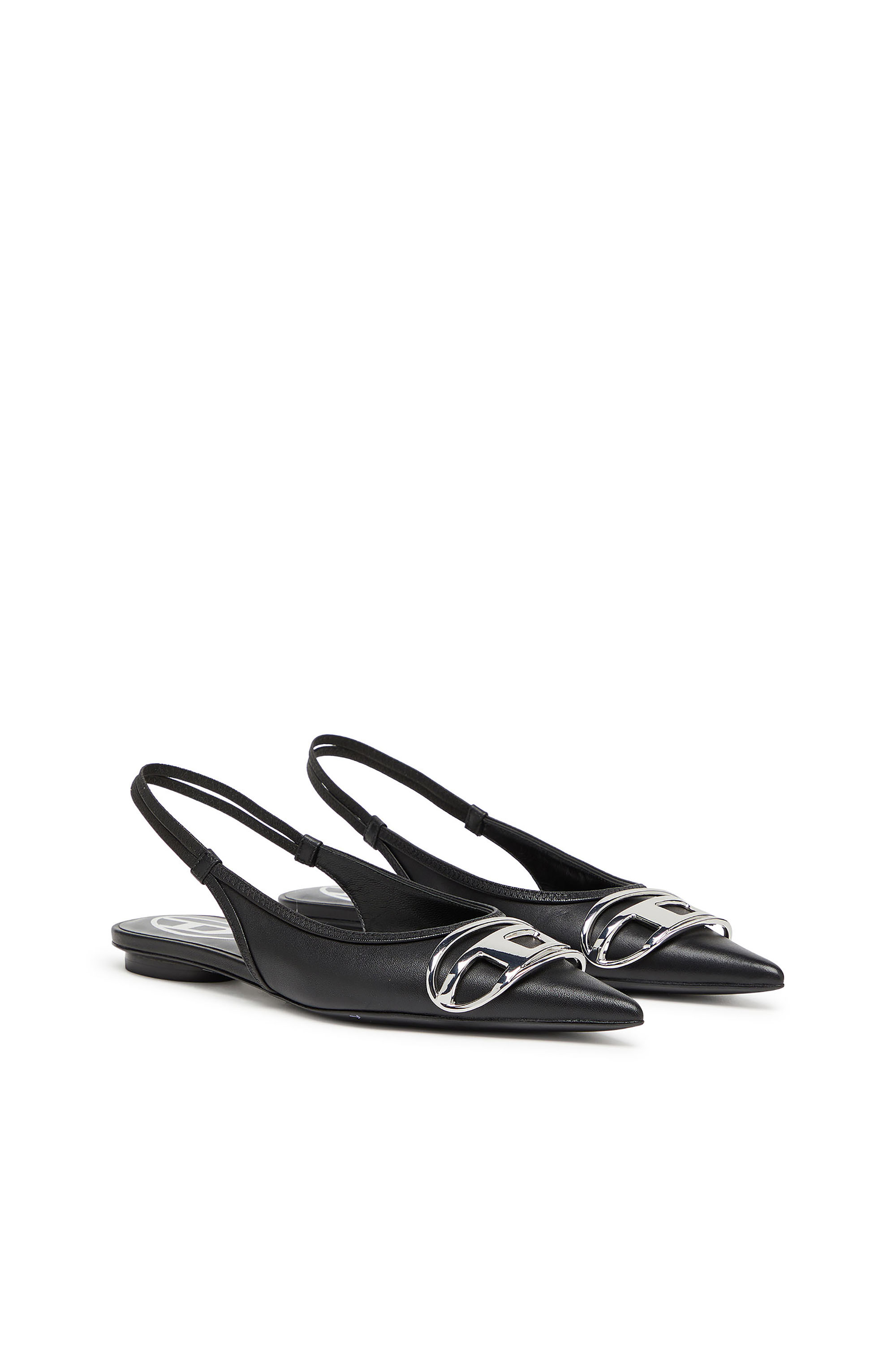 Diesel - D-VENUS SB BAL, Chaussures plates à brides en cuir nappa Femme in Noir - 2