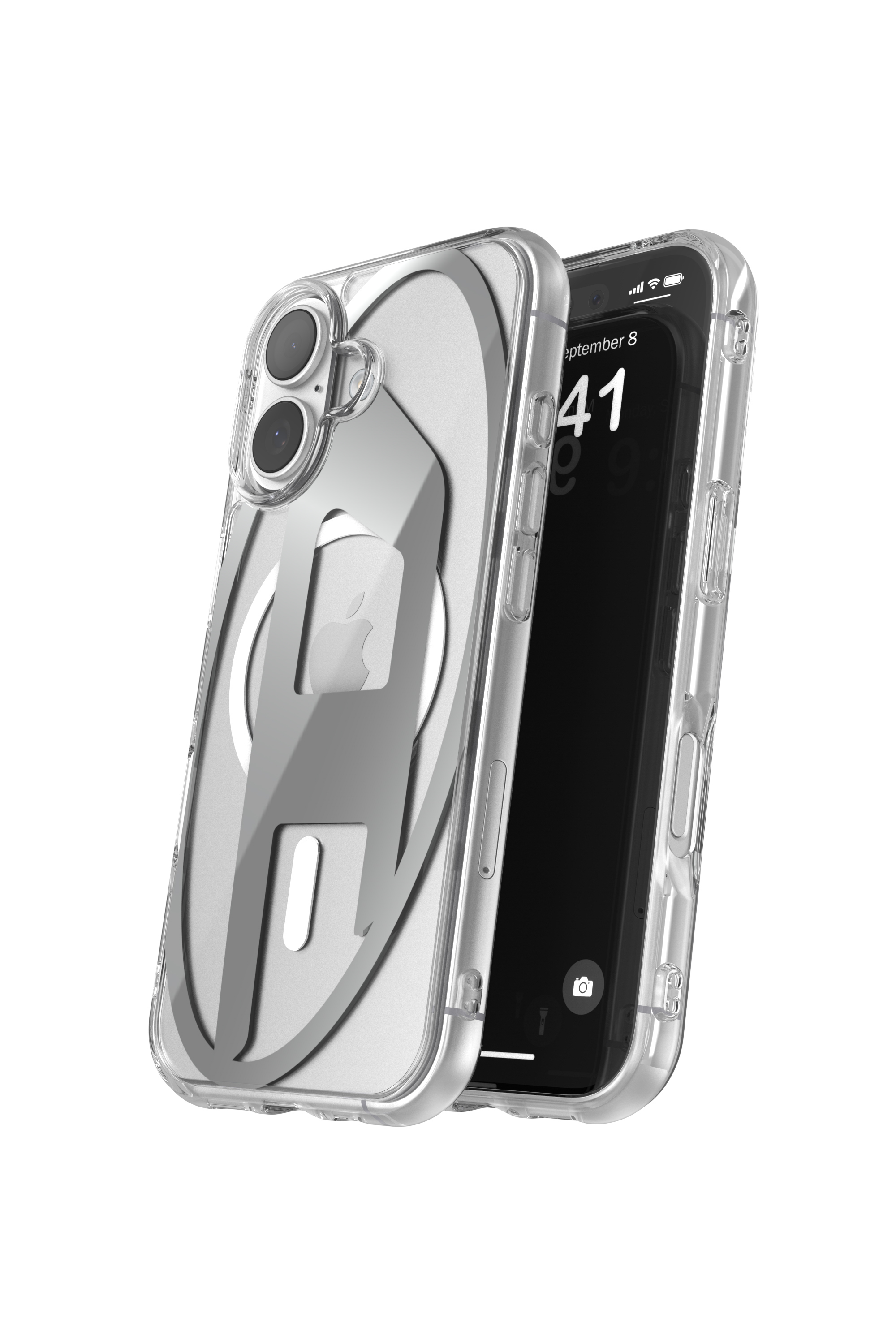 Diesel - 60411 AOP CASE, Étui Oval D Metallic avec Magsafe pour iPhone 17 argent Mixte in Gris - 3