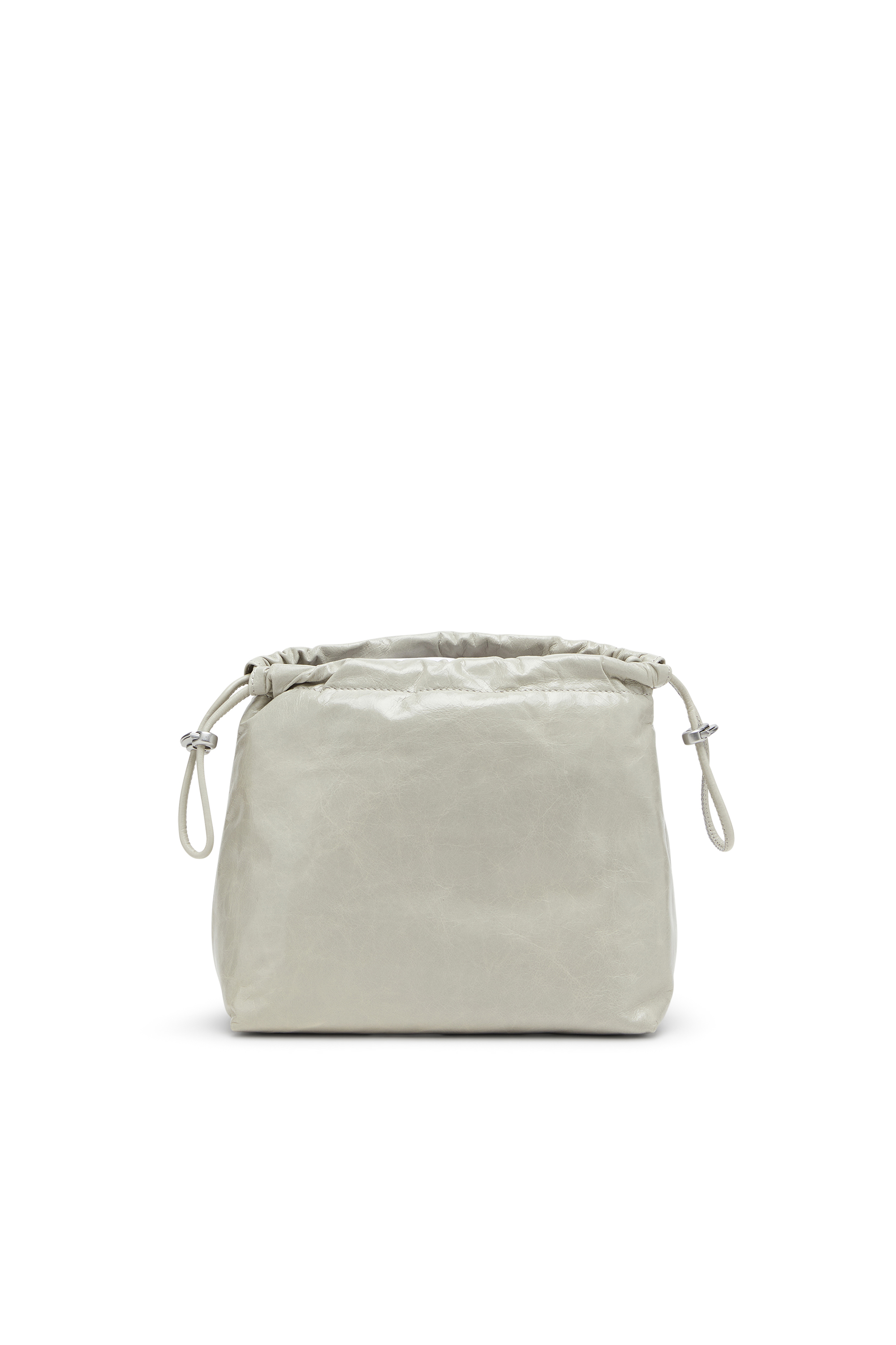 Diesel - SCRUNCH-D BUCKET, Scrunch-D-Sac seau en cuir froissé et brillant Femme in Blanc - 3