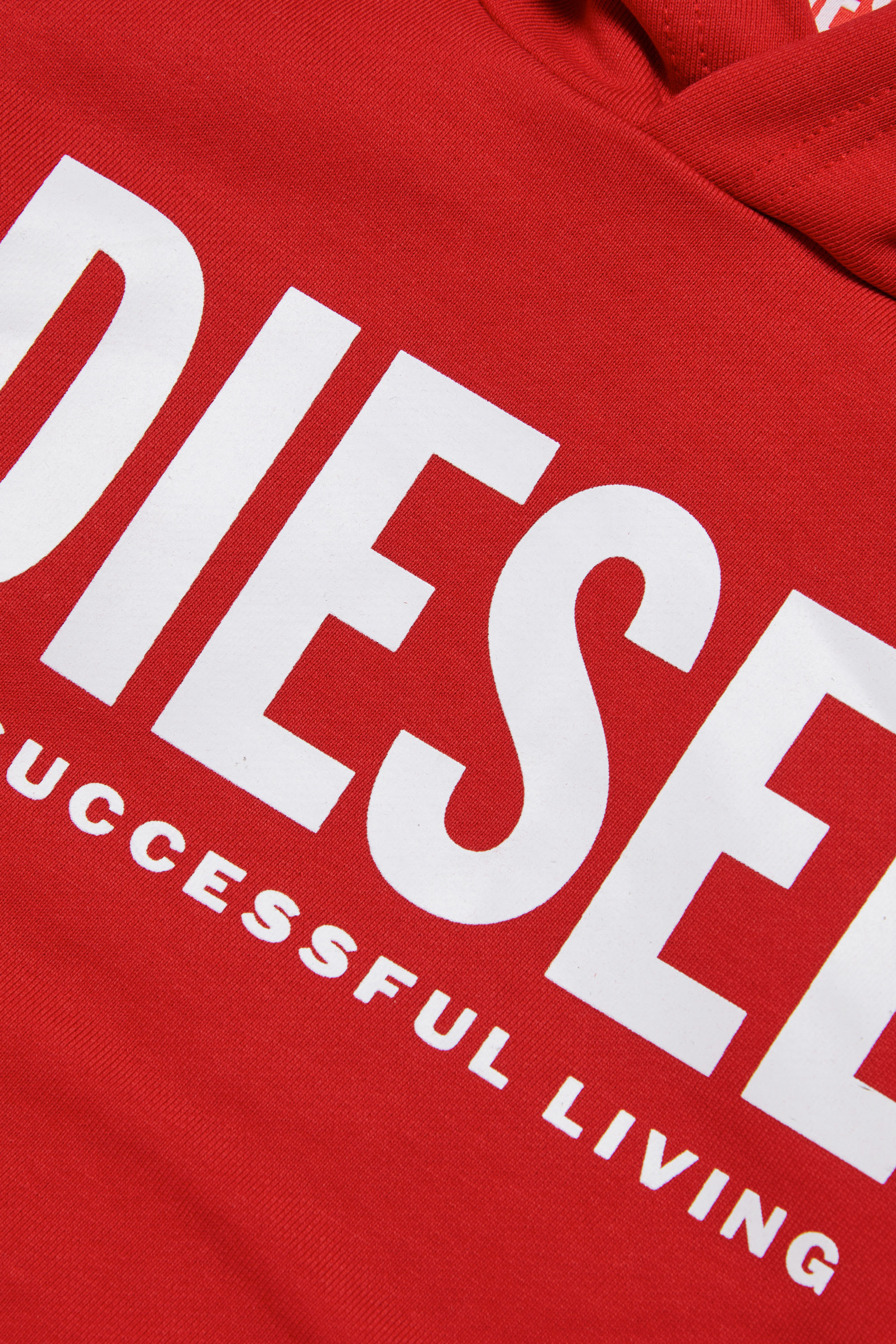 Diesel - LSFORT DI OVER HOOD, Mixte Sweat-shirt à capuche avec logo imprimé in Rouge - Image 3