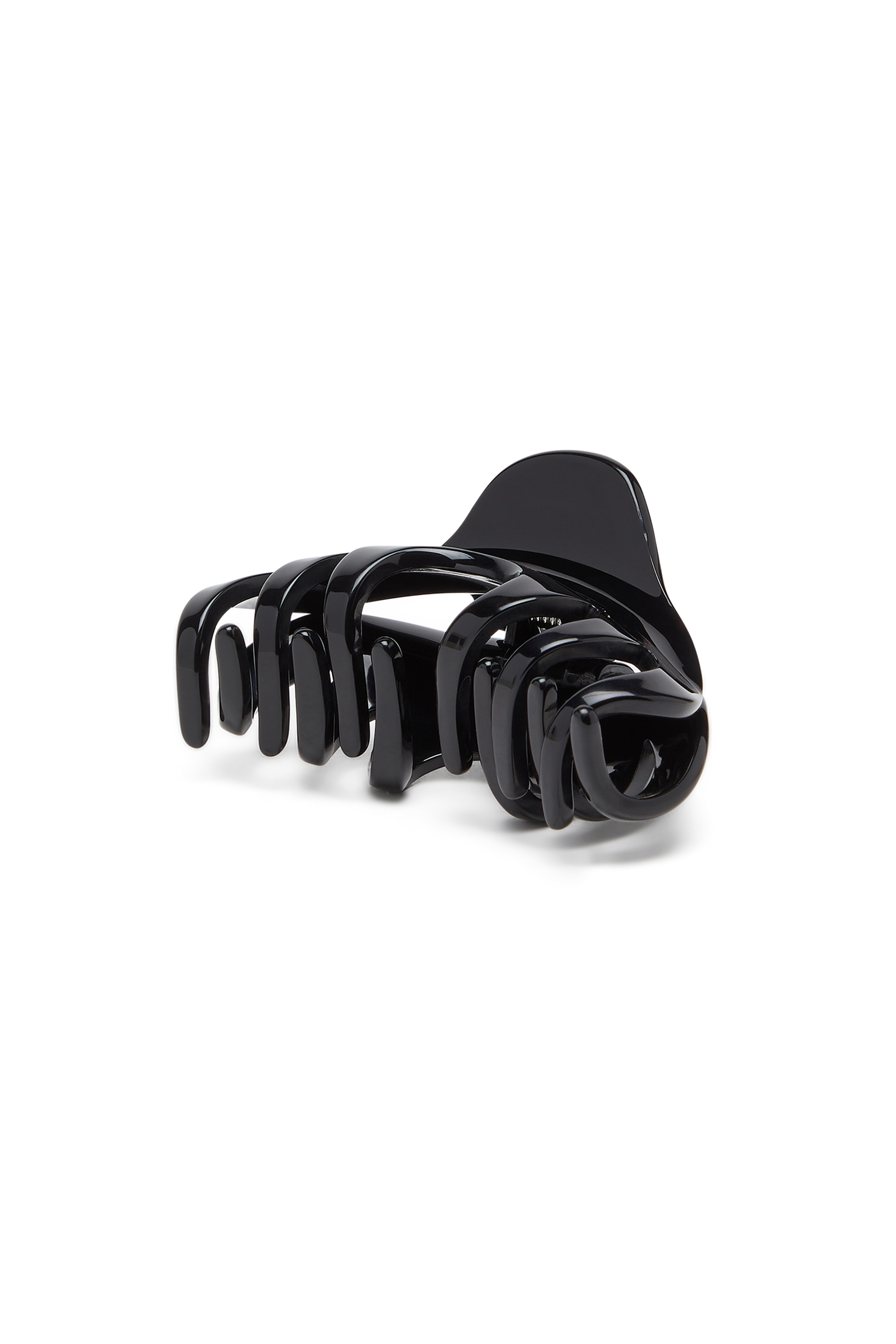 Diesel - TALON CLIP, Barrette en r&eacute;sine avec logo Oval D Femme in Noir - 2