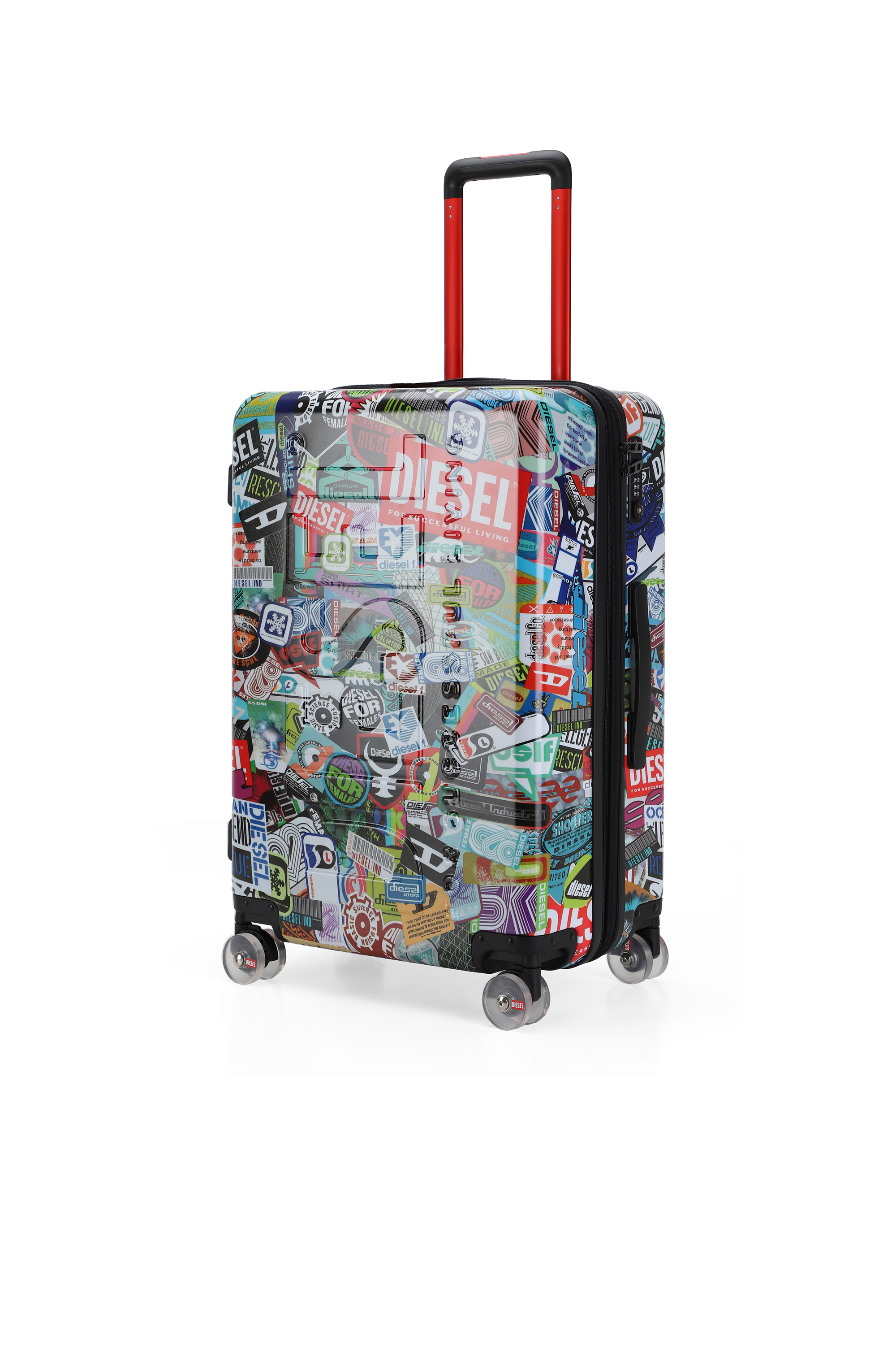 Diesel - DIESEL PC PRINTED TROLLEY-STICKERS- DSL0, Valise taille M style autocollants Mixte in Polychrome - 5