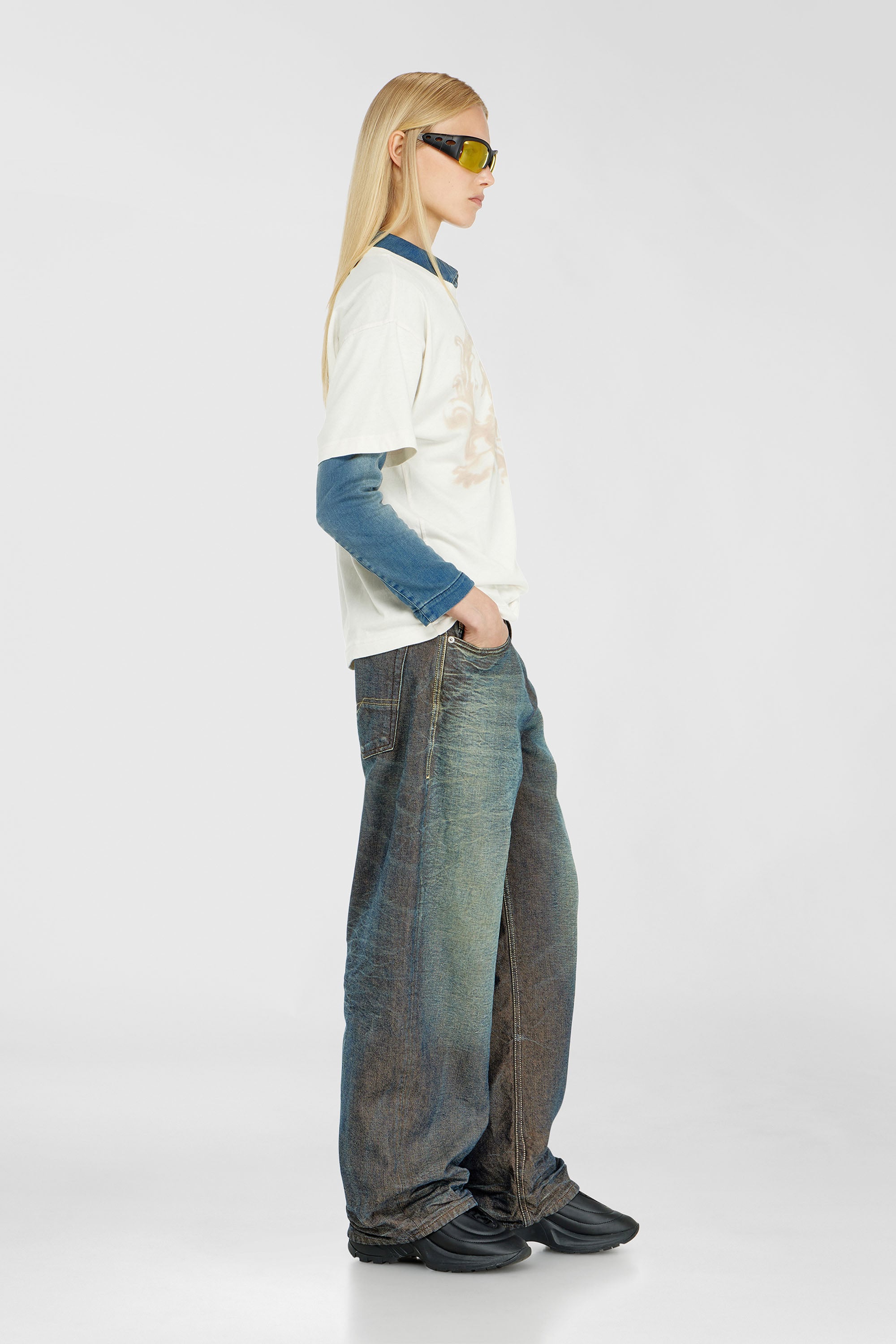 Diesel - Relaxed Jeans 1997 D-Enim-M 007EM Mixte, Bleu Fonc&eacute; - Image 1