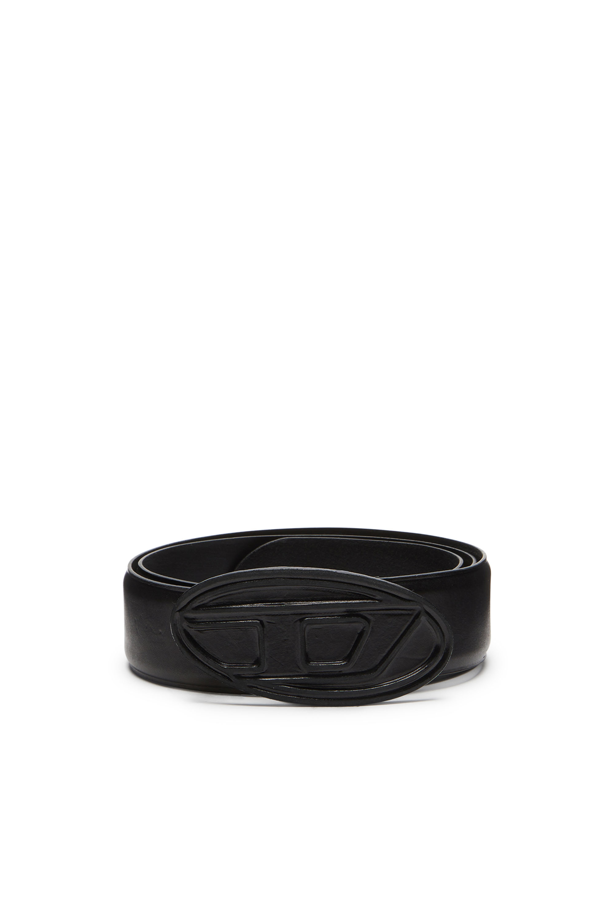 Diesel - B-1DR SCRATCH, Ceinture 4 cm en cuir avec boucle recouverte de cuir Homme in Noir - 1
