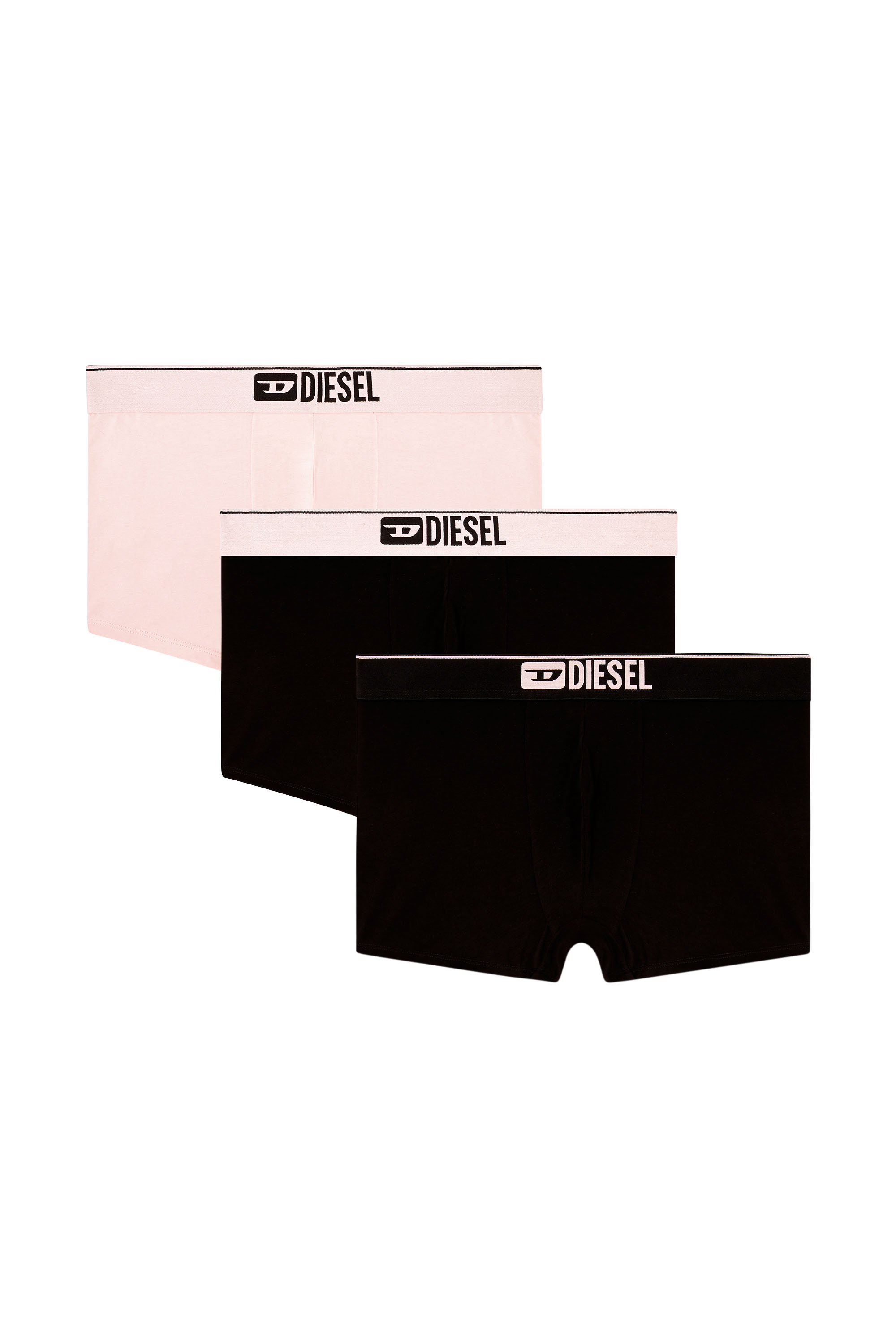 Diesel - UMBX-DAMIENTHREEPACK, Man's Three-pack of plain boxer in Black/Pink - 1