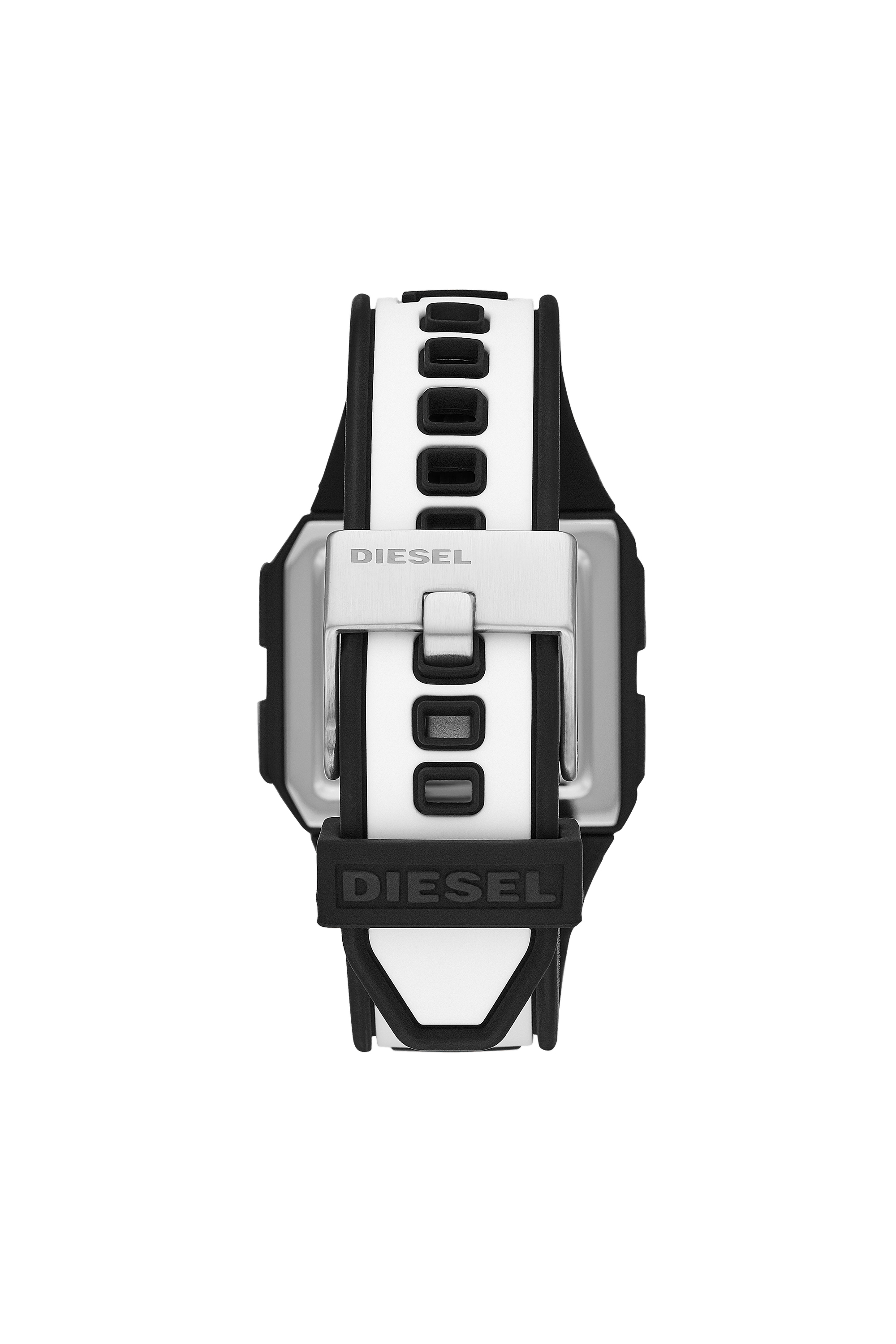 Diesel - DZ1922, Unisex's Chopped Digital White Silicone Watch in White/Black - 2