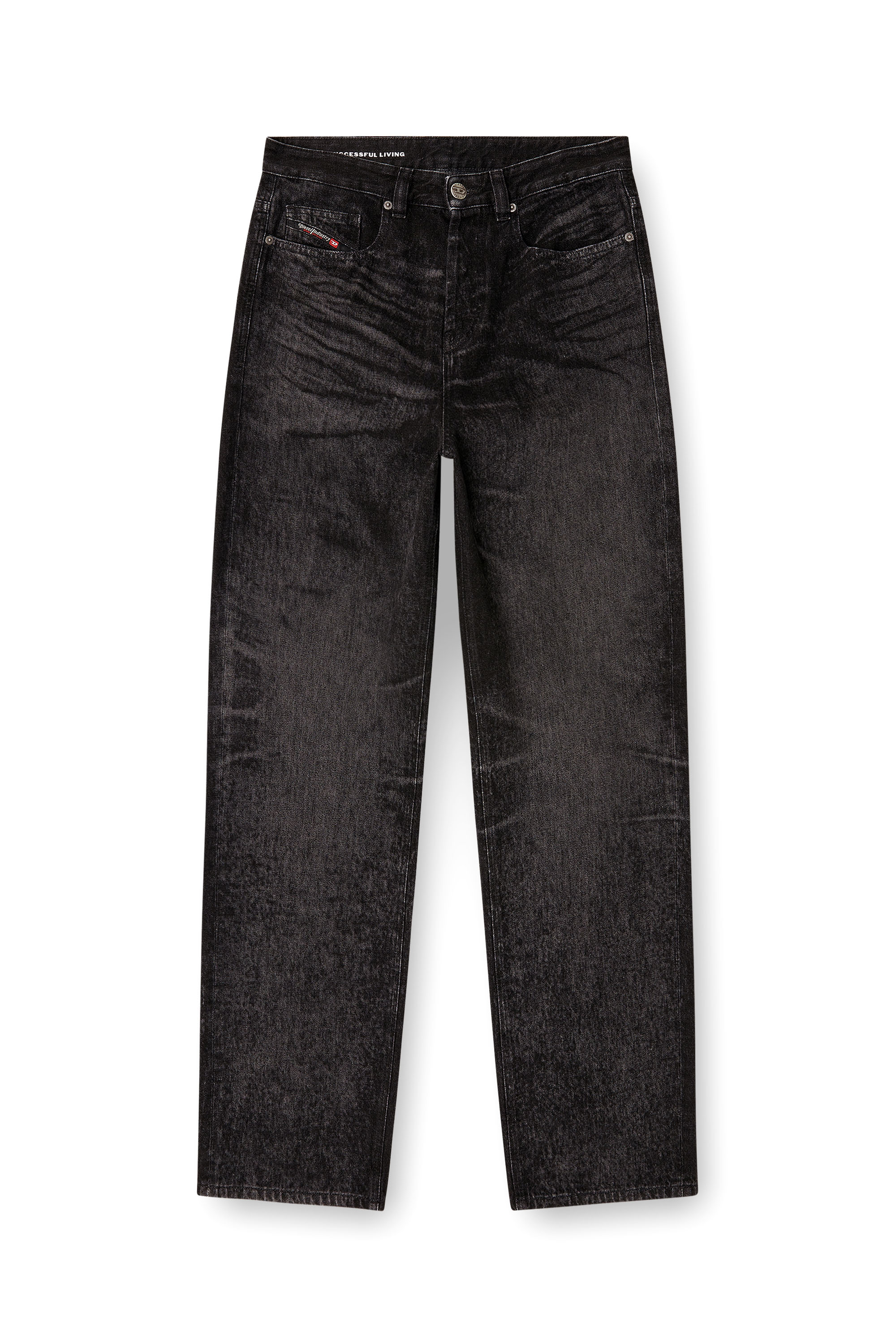 Diesel - Relaxed Jeans 2001 D-Macro 007DB Homme, Noir/Gris foncé - Image 2