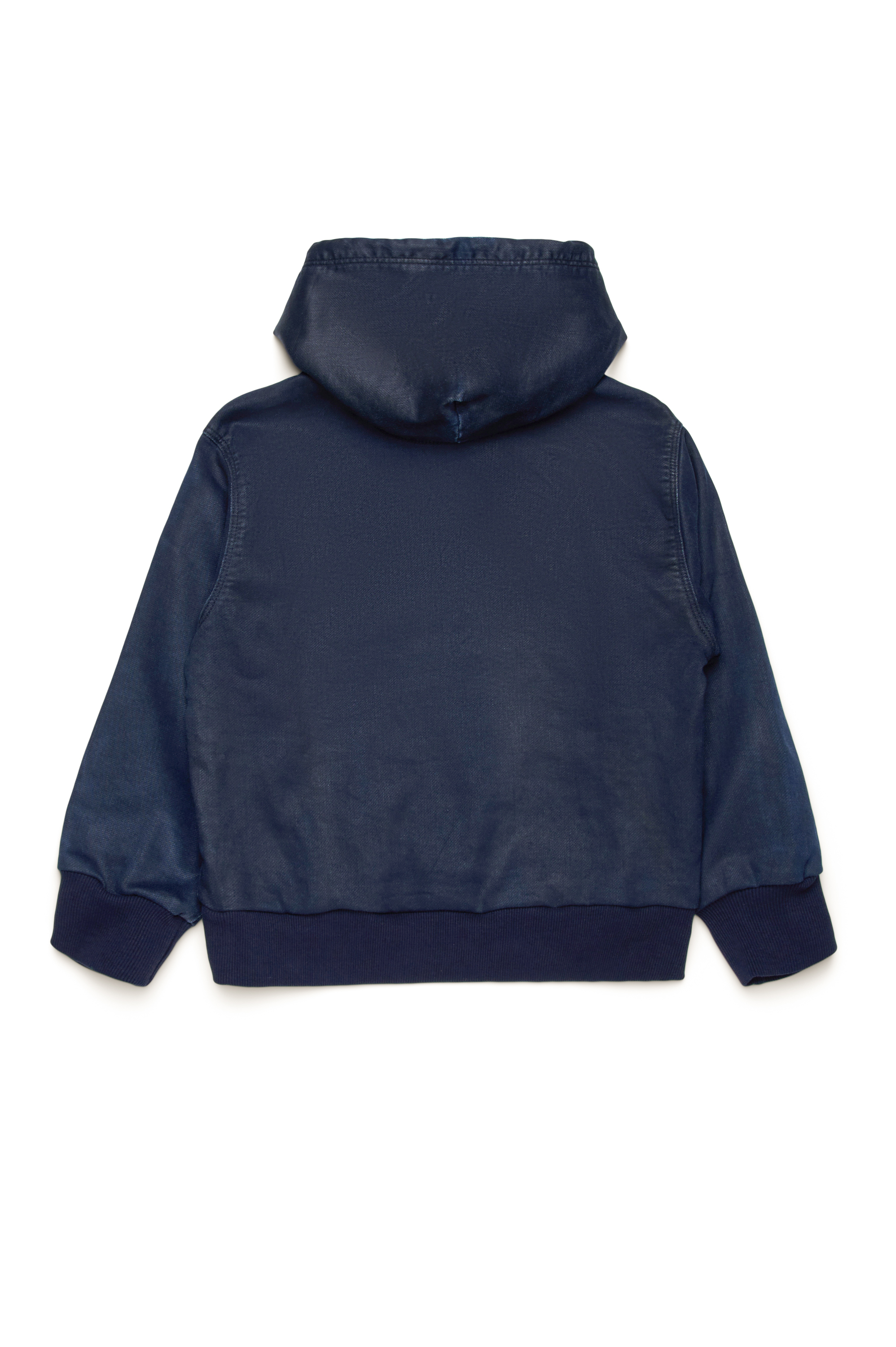 Diesel - SUM-RIB-NE-OVER JJJ, Sweat-shirt à capuche en JoggJeans effet enduit Mixte in Bleu - 2