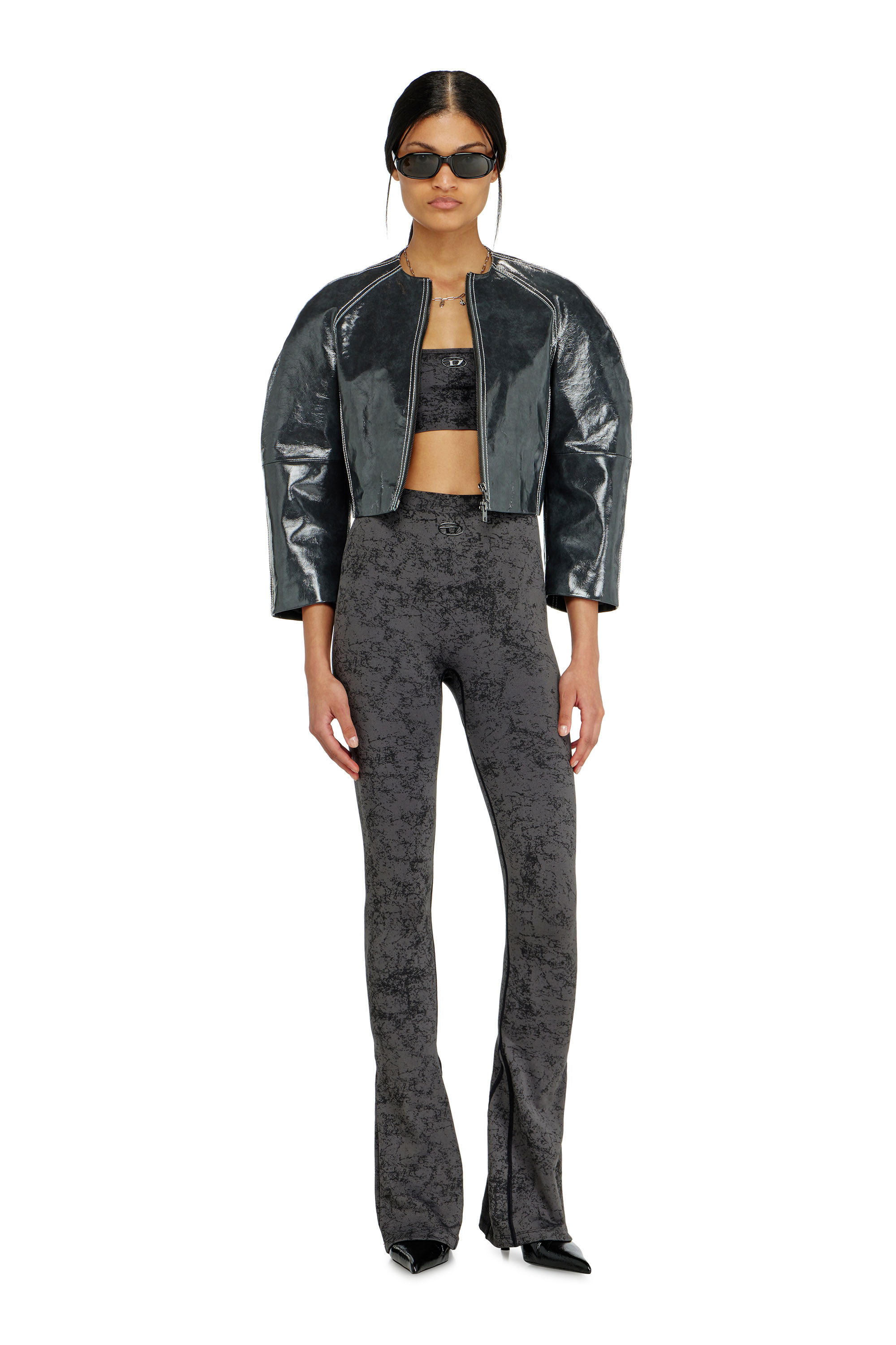 Diesel - CORNELIA-UTLT, Legging &eacute;vas&eacute; avec imprim&eacute; utilitaire Femme in Gris - 3