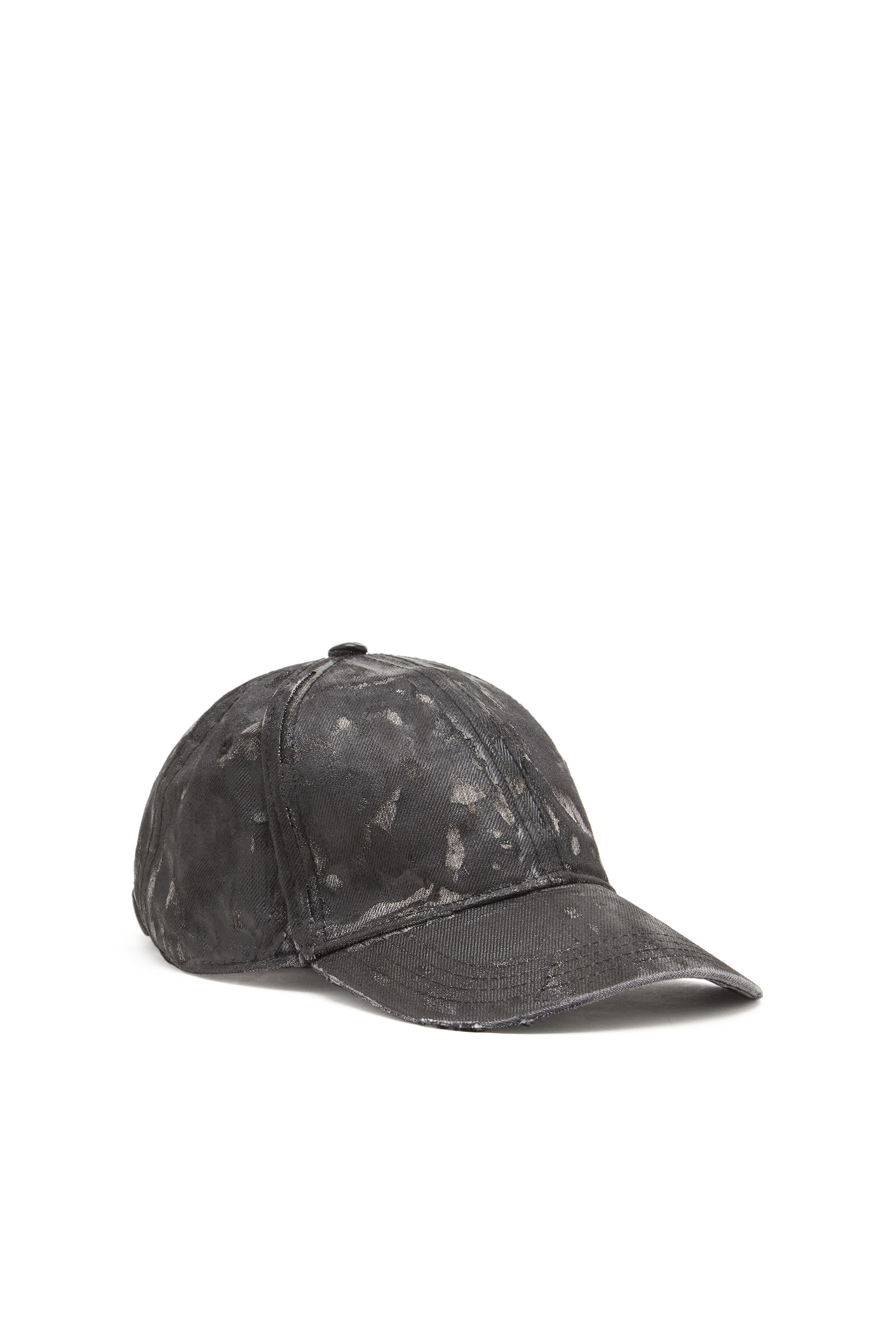 Diesel - C-IRO, Casquette de baseball en denim traité Homme in Noir - 1