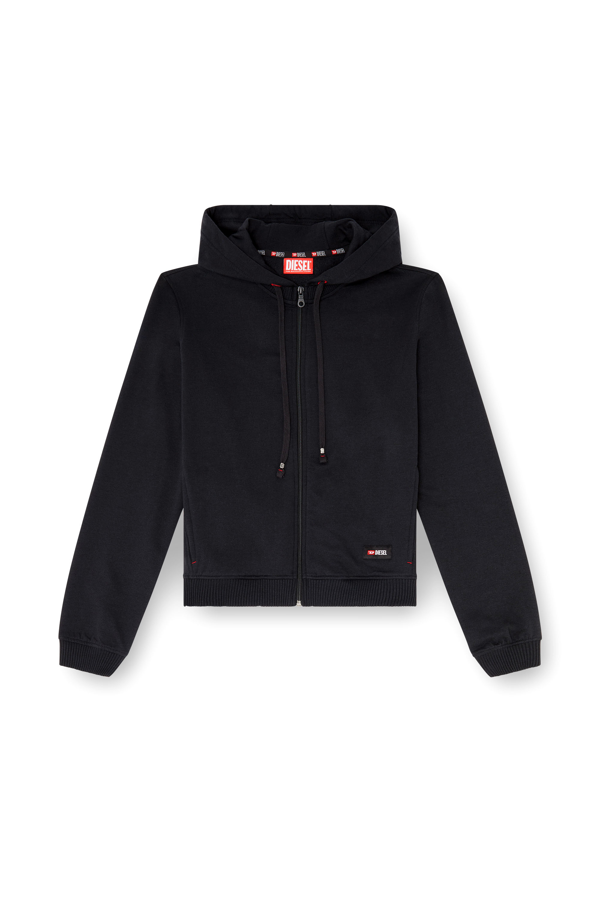 Diesel - HARRIET-D-CORE, Sweat &agrave; capuche en m&eacute;lange de coton gratt&eacute; Femme in Noir - 3