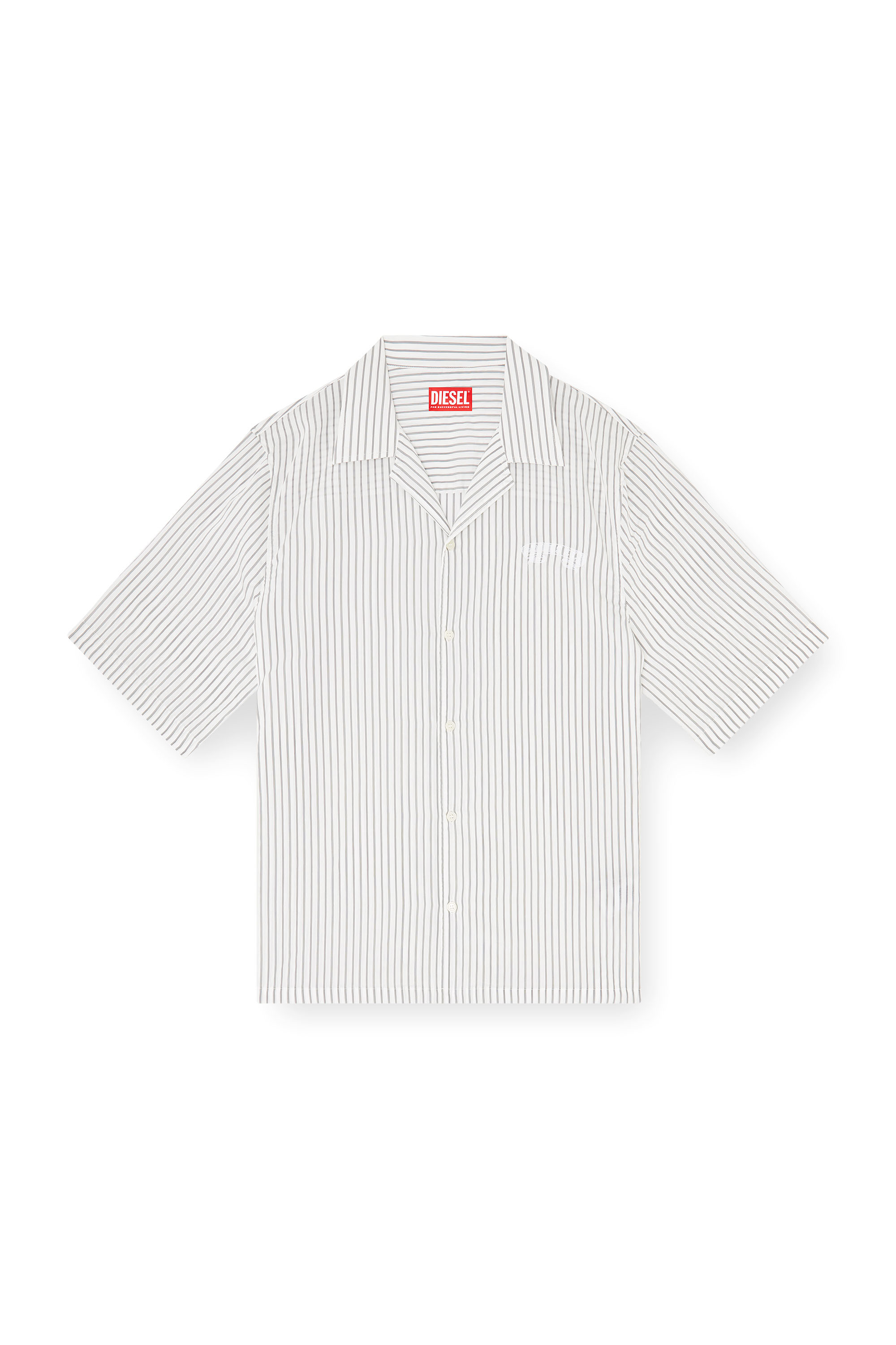 Diesel - S-MAC-EFBV, Chemise &agrave; manches courtes en modal &agrave; rayures fines Homme in Polychrome - 3